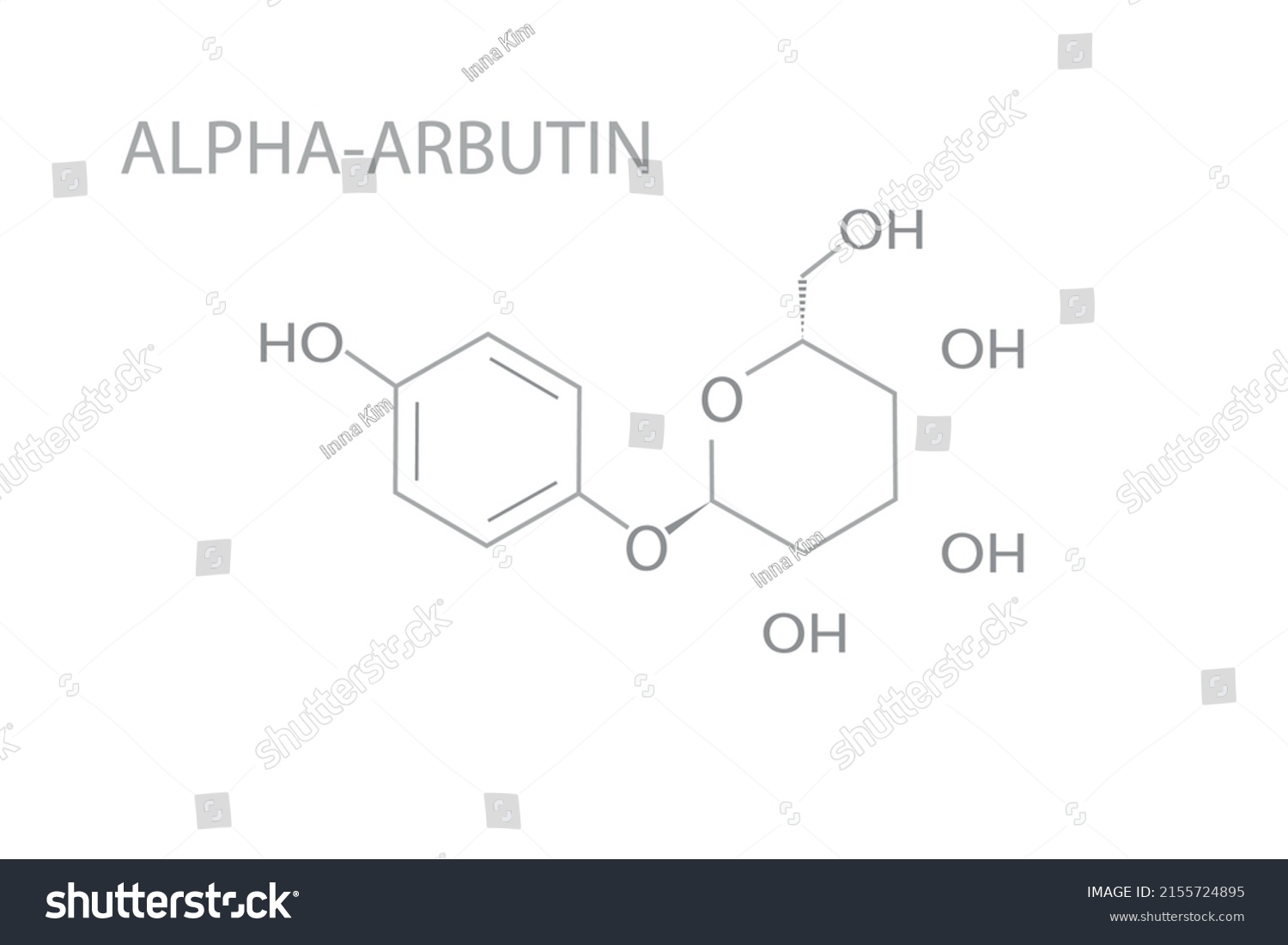 SVG of Alpha-arbutin molecular skeletal chemical formula. svg