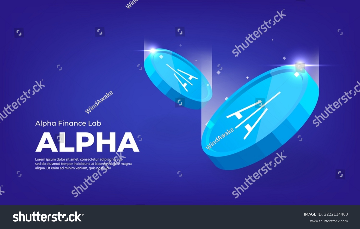 SVG of Alpha Finance Lab (ALPHA) coin cryptocurrency concept banner background. svg