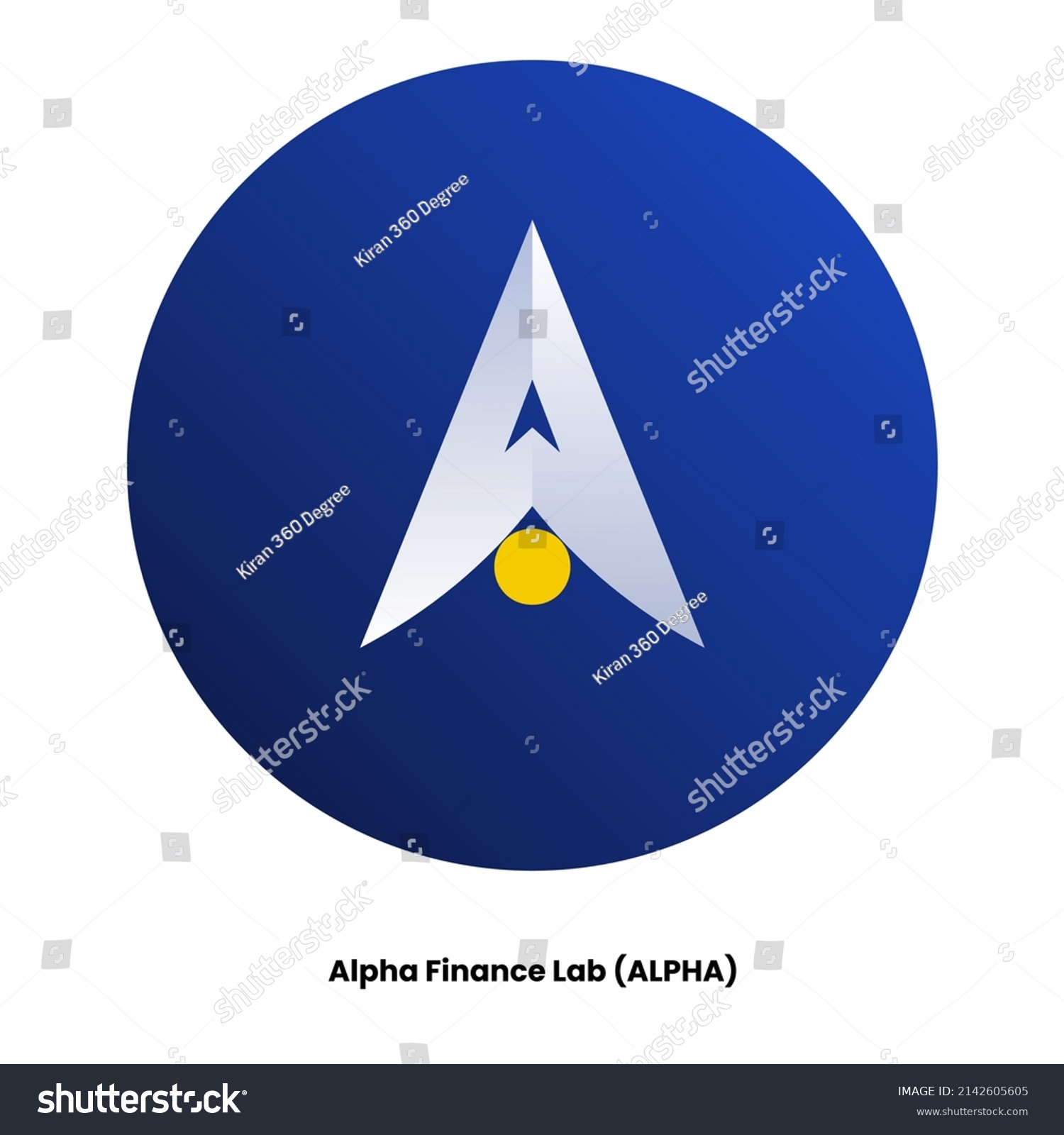 SVG of Alpha Finance Lab crypto currency with symbol ALPHA. Crypto logo vector illustration for stickers, icon, badges, labels and emblem designs. svg