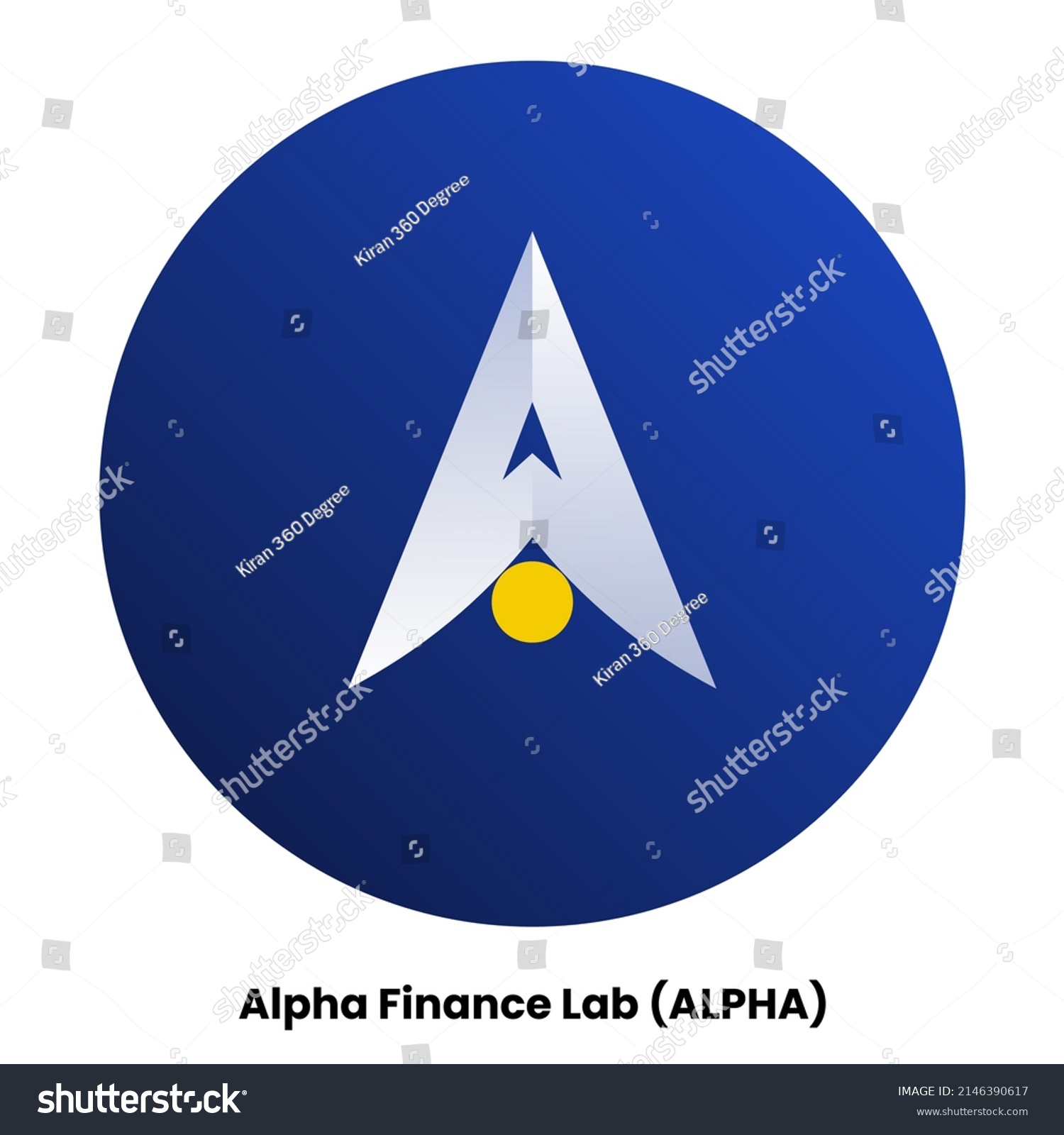 SVG of Alpha Finance Lab crypto currency with symbol ALPHA. Crypto logo vector illustration for stickers, icon, badges, labels and emblem designs. svg