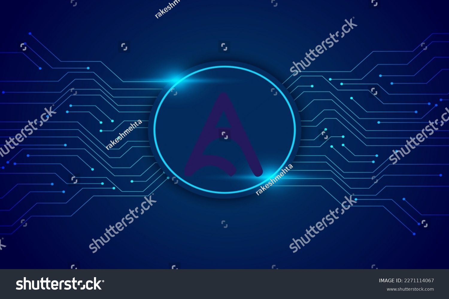 SVG of Alpha Quark Token  logo with crypto currency themed circle background design. Alpha Quark currency vector illustration blockchain technology concept  svg