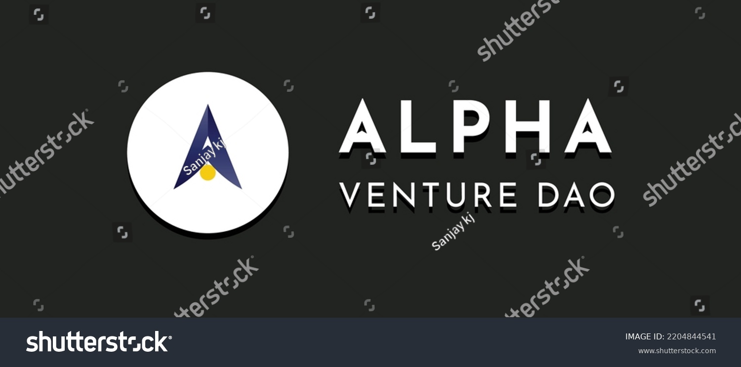 SVG of Alpha Venture DAO cryptocurrency ALPHA token, Cryptocurrency logo on isolated background with text. svg