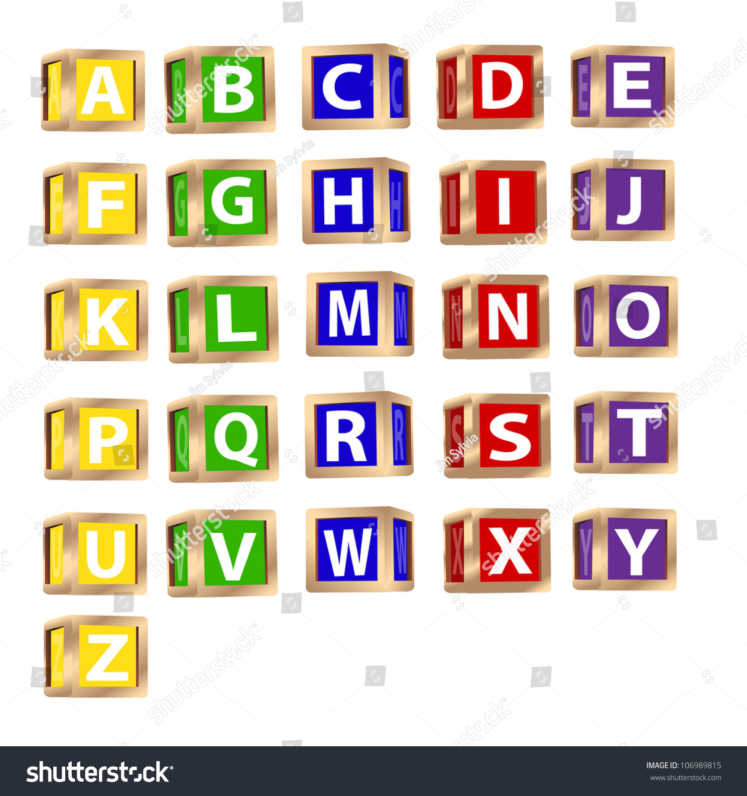 Alphabet Building Block Vector Stock Vector 106989815 - Shutterstock