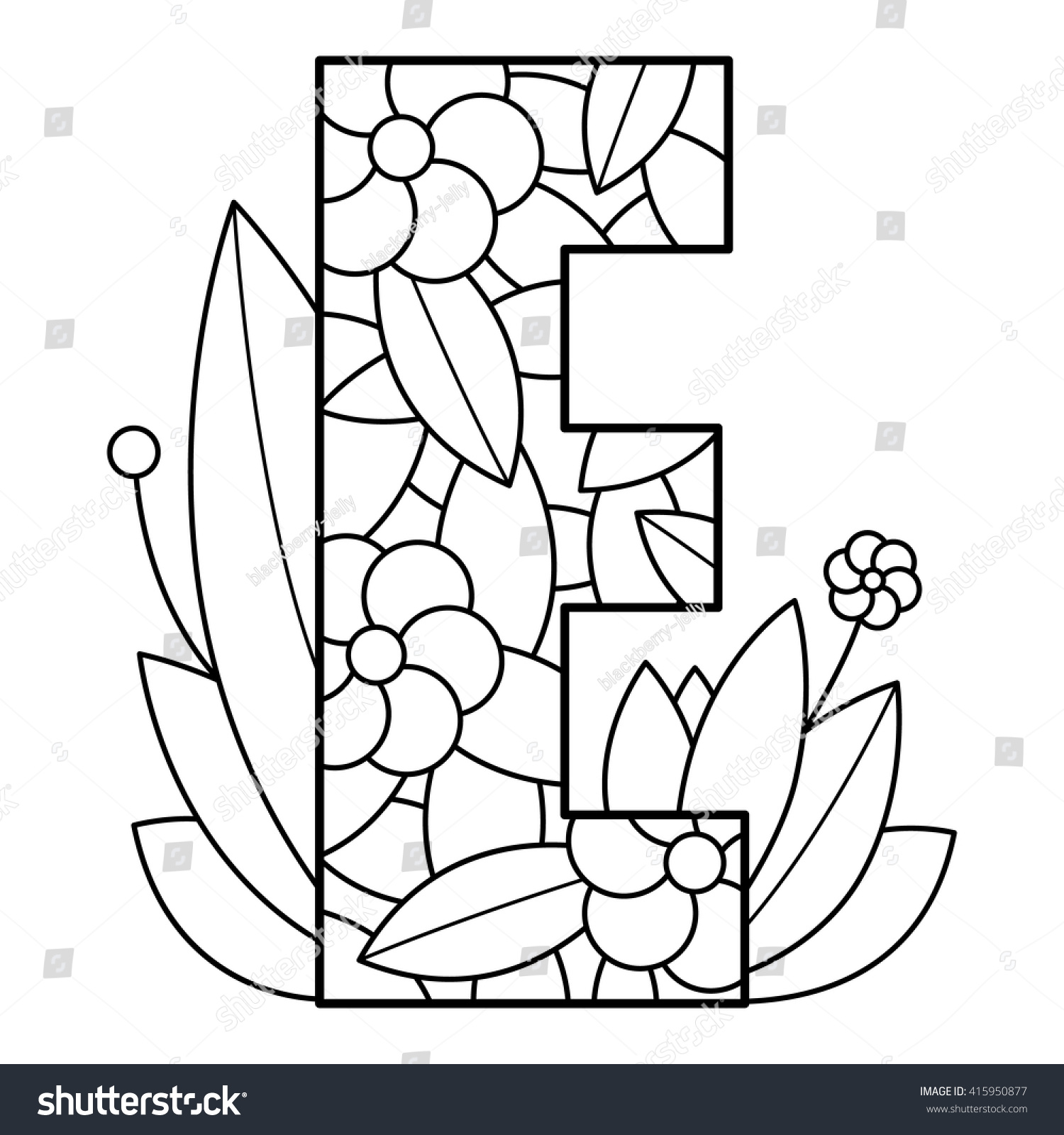 Alphabet Coloring Page Vector Illustration Stock Vector (Royalty Free
