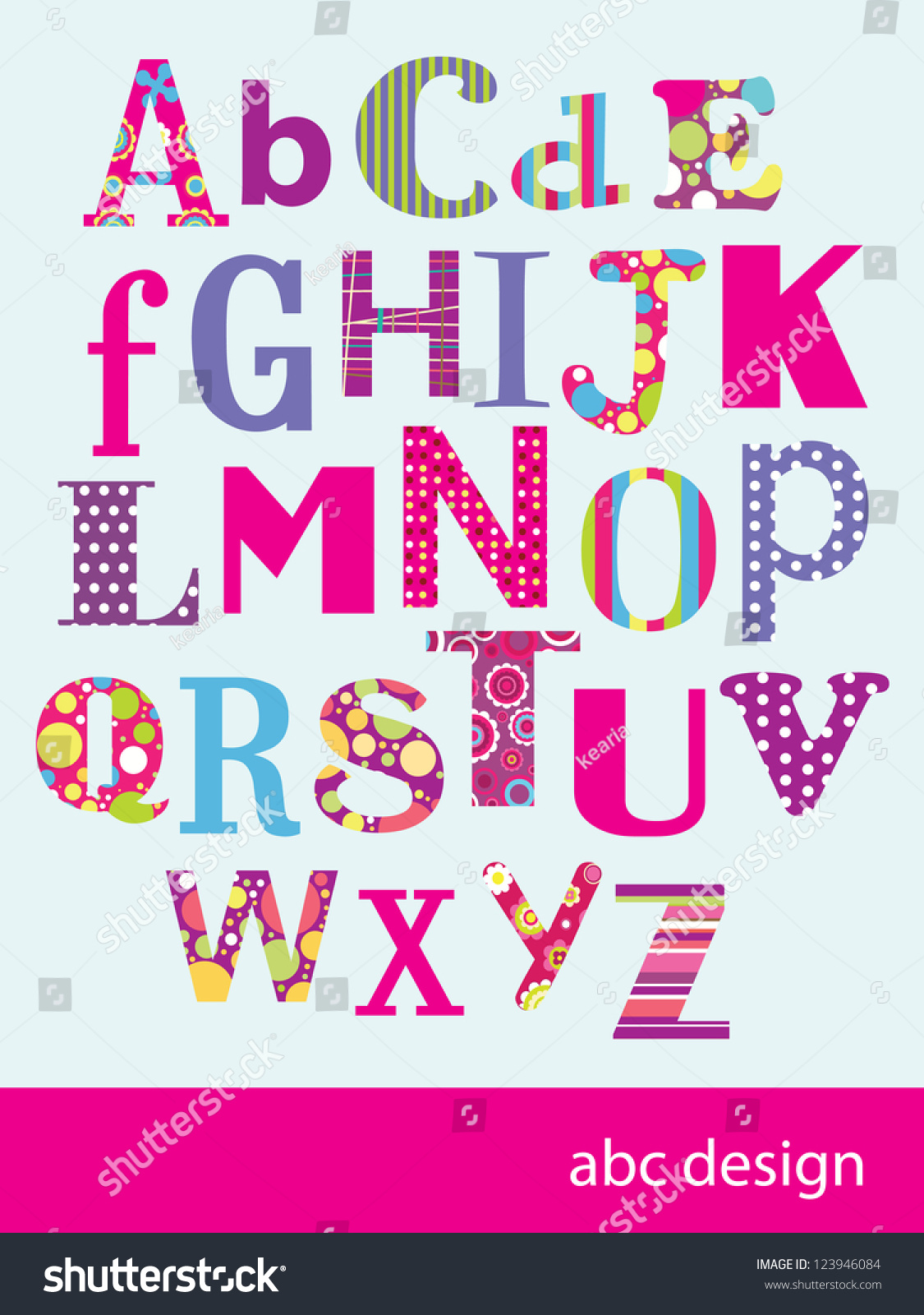 Alphabet Design Vector Illustration Stock Vector 123946084 - Shutterstock