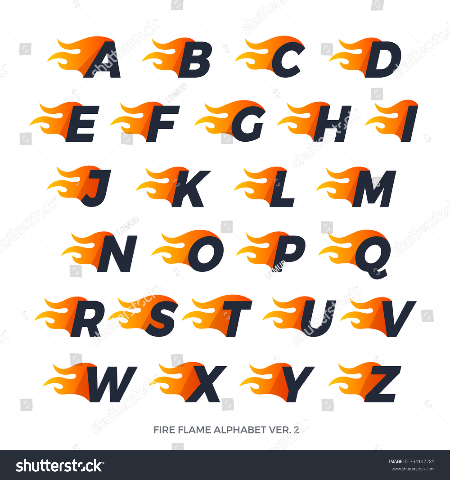 Printable Flame Letters
