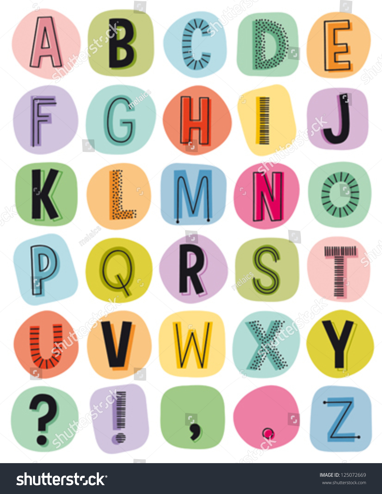 Alphabet For Kids Stock Vector Illustration 125072669 : Shutterstock