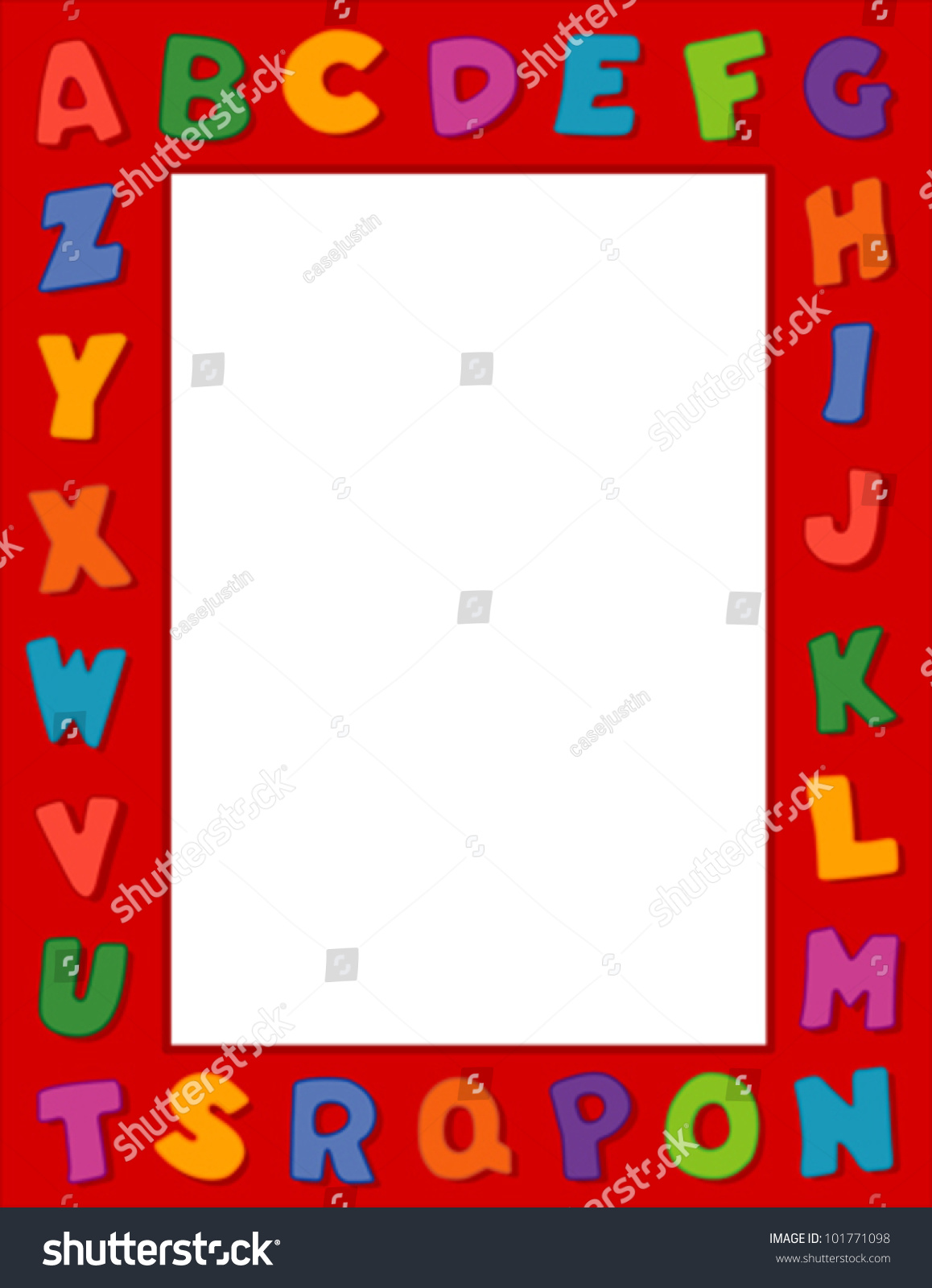 Alphabet Frame, Bright Letters, Red Border, Copy Space For Education ...