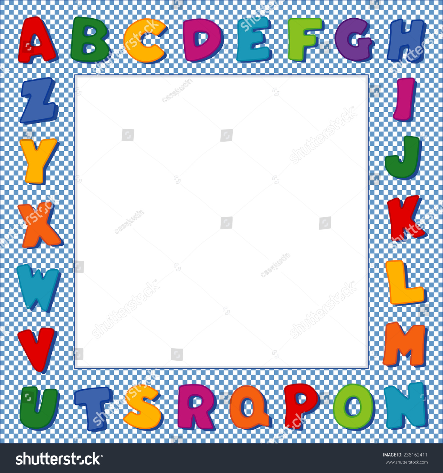 Alphabet Frame Original Design Multicolor Letters Stock Vector ...