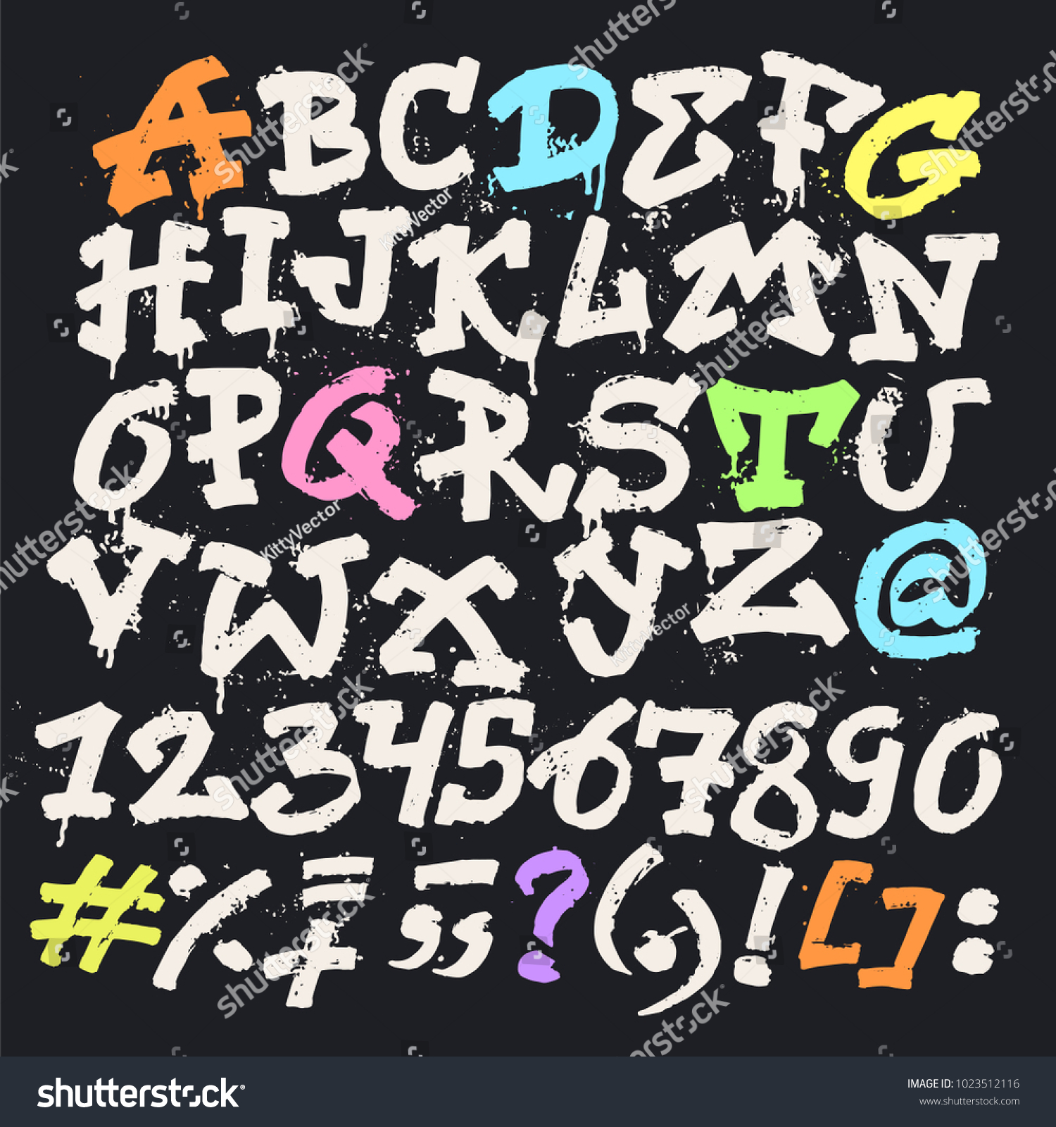 Alphabet Graffiti Vector Alphabetical Font Abc Stock Vector Royalty