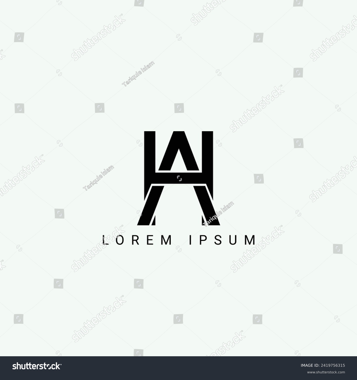 SVG of Alphabet HA or AH illustration monogram vector logo template svg