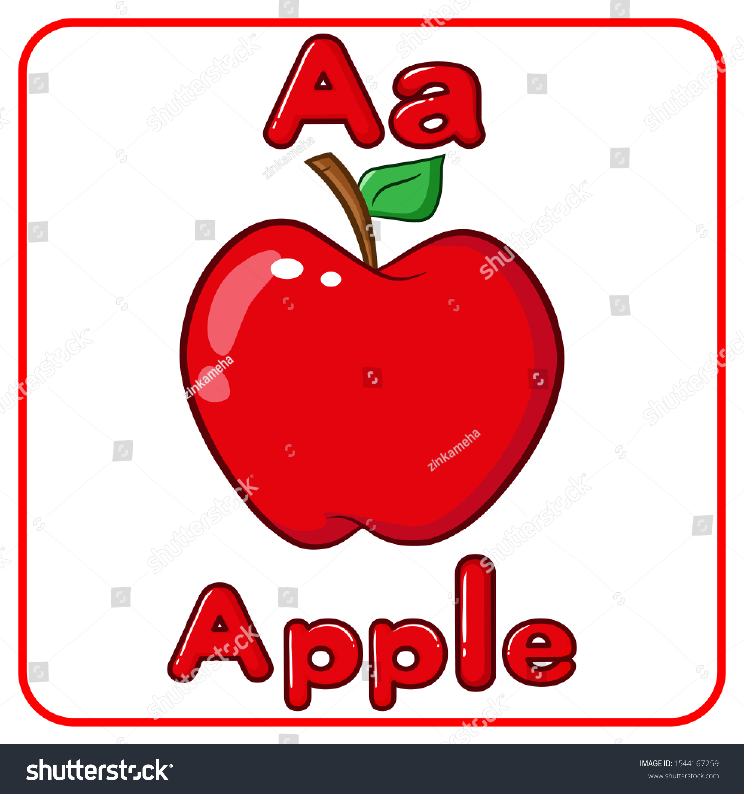 Alphabet Letter Apple Illustration Stock Vector Royalty Free