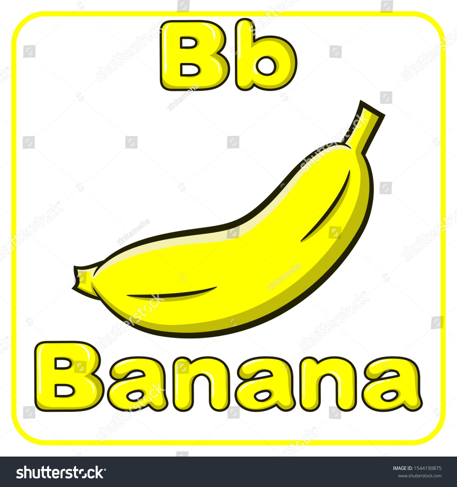 Alphabet Letter B Banana Illustration Stock Vector (Royalty Free ...