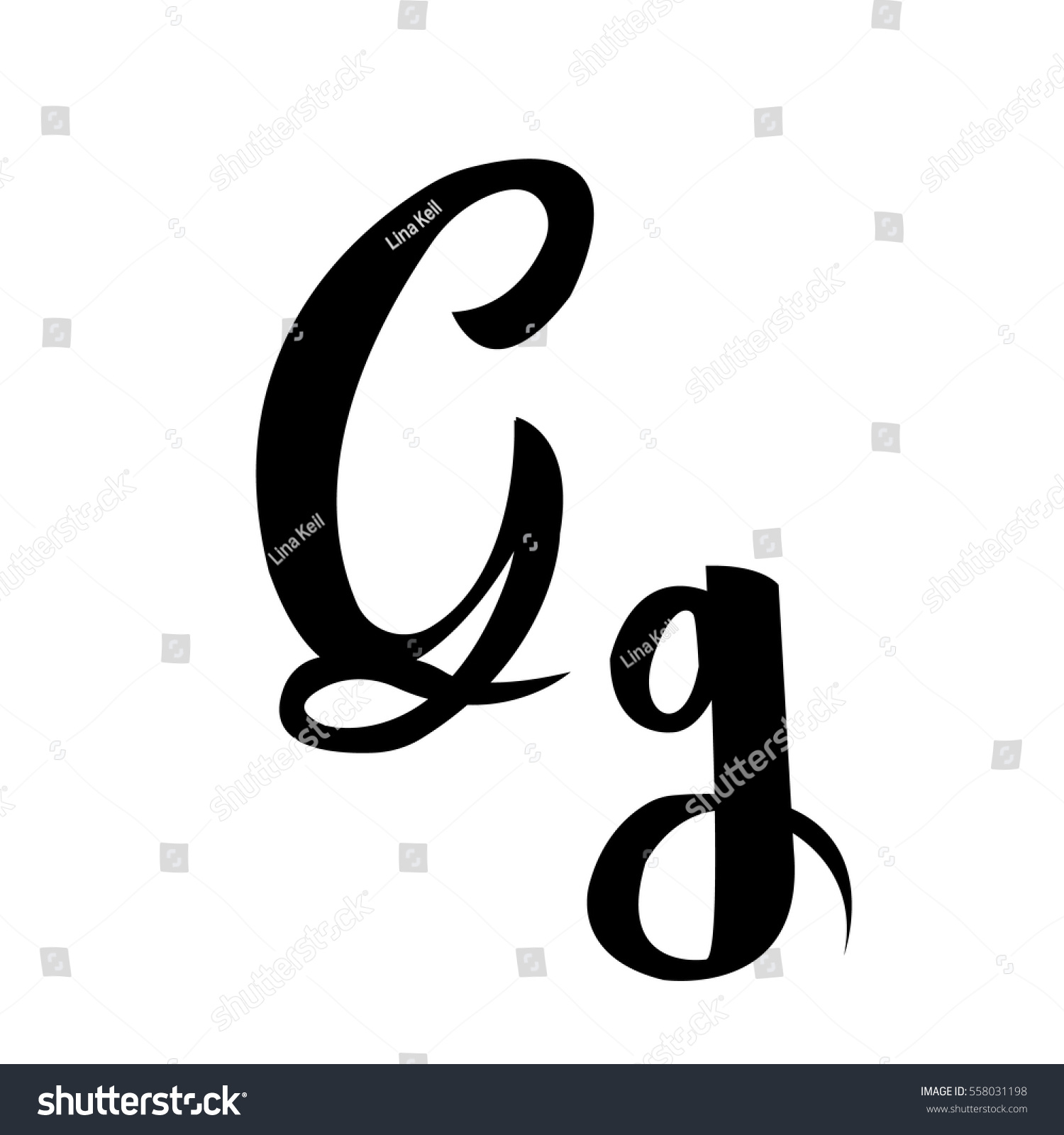 vector letter calligraphy Vector Stock G Letter Lettering Calligraphy Alphabet