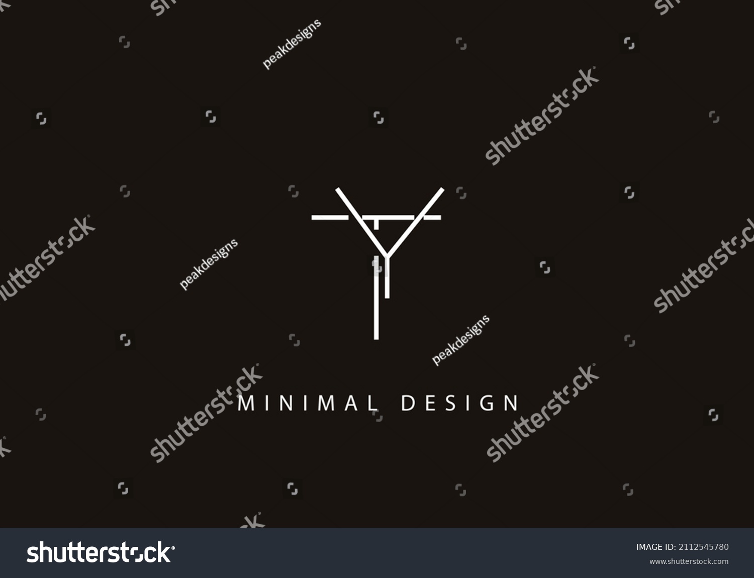 Alphabet Letter Ty Logo Design Line Stock Vector (Royalty Free ...