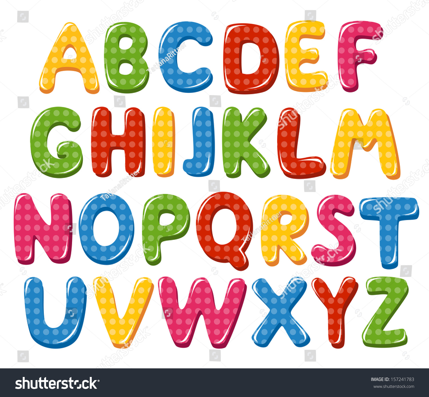 Alphabet Letters Stock Vector Royalty Free 157241783