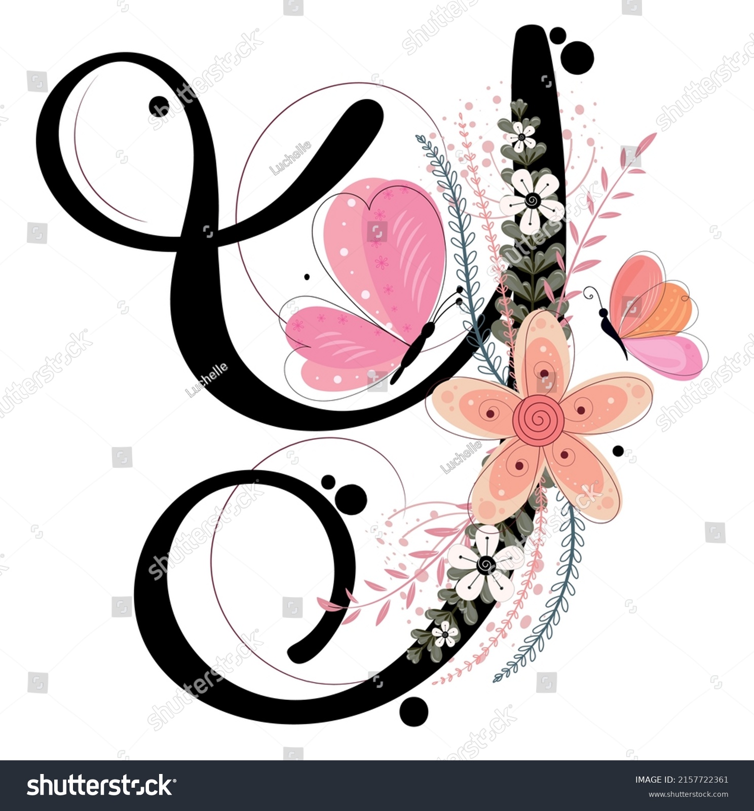 Alphabet Letters Floral Letter Y Vector Stock Vector (Royalty Free ...