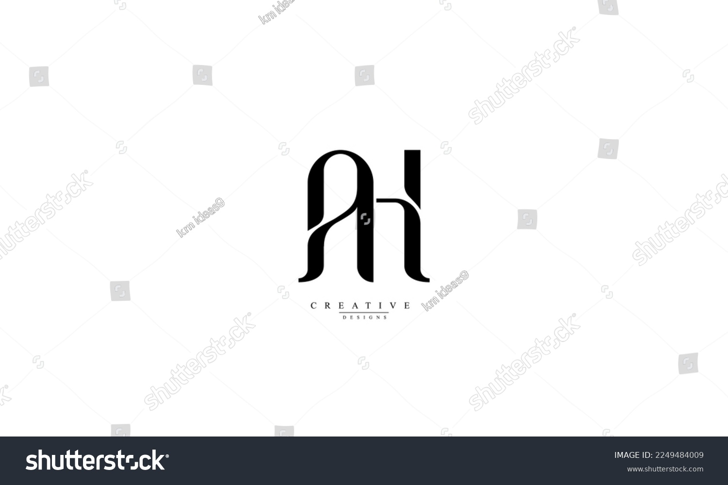 SVG of Alphabet letters Initials Monogram logo AH HA A H svg