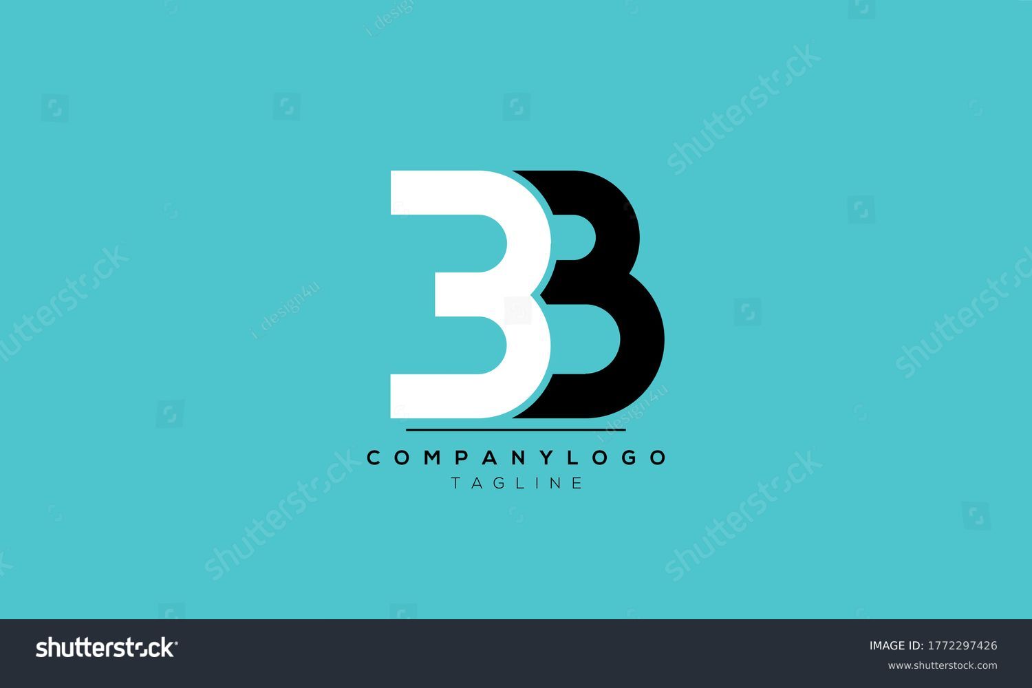 Letras Alfabéticas Iniciales Logotipo Monograma 3B,B3,B: Vector De ...