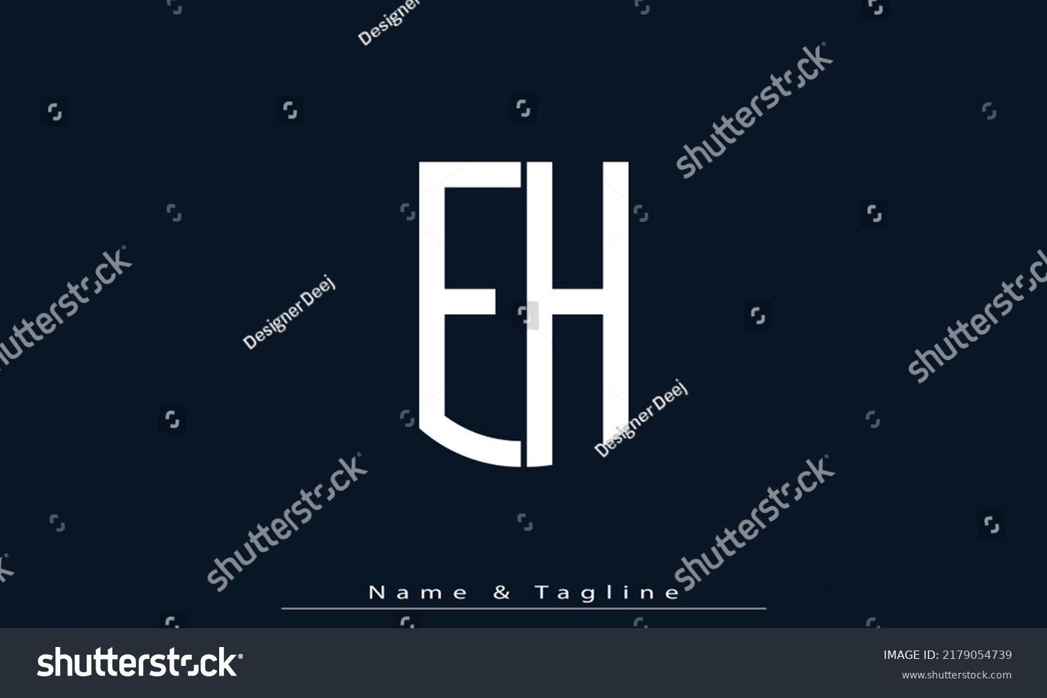 Alphabet Letters Initials Monogram Logo Eh Stock Vector (Royalty Free ...