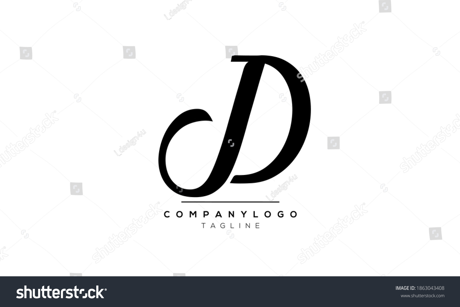 Alphabet Letters Initials Monogram Logo Jd Stock Vector (Royalty Free ...