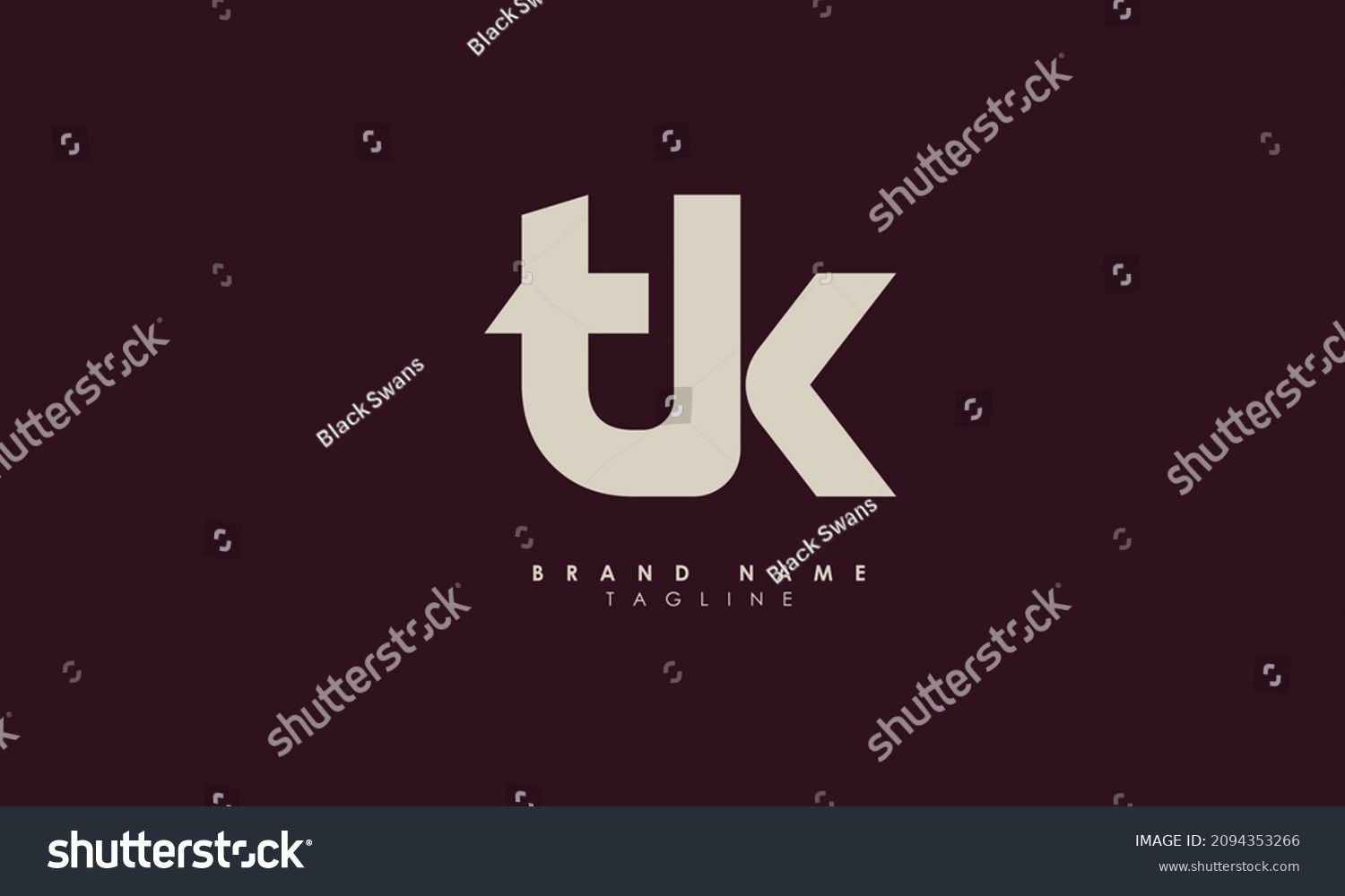 Alphabet Letters Initials Monogram Logo Tk Stock Vector Royalty Free