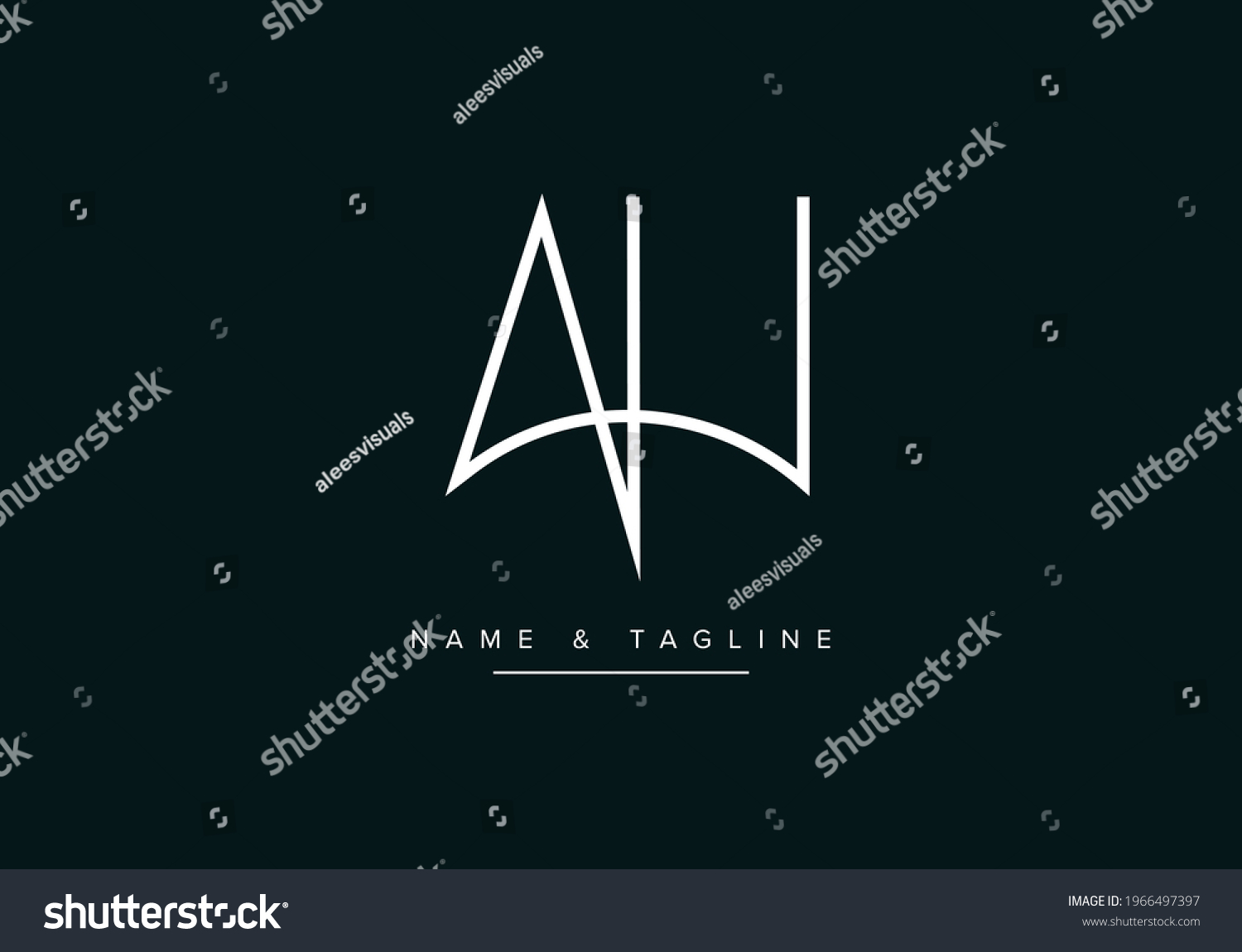 SVG of Alphabet letters monogram logo AH or HA svg