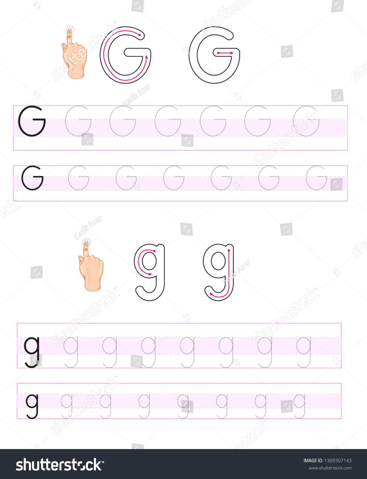 Alphabet Letters Tracing Worksheet Alphabet Letters Stock Vector