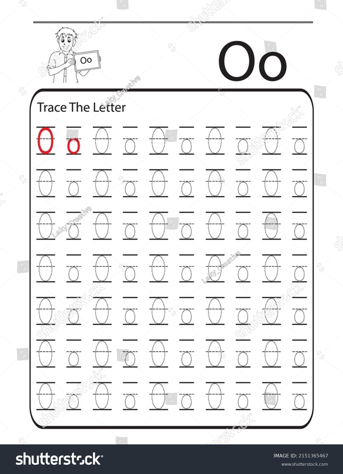 Alphabet Letters Tracing Worksheet Capital Simple Stock Vector Royalty Free