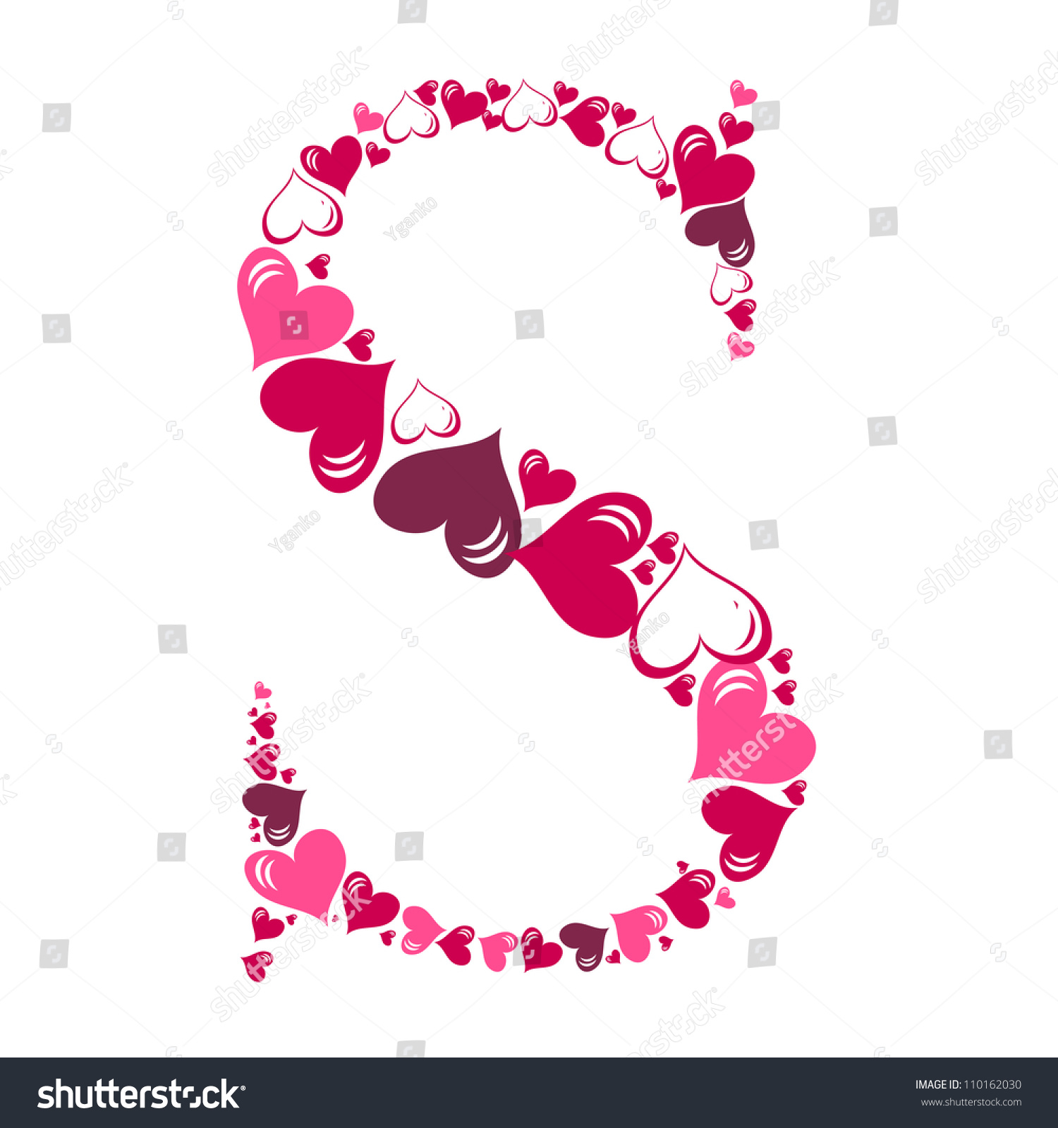 Alphabet Hearts Vector Illustration Stock Vector (Royalty Free) 110162030