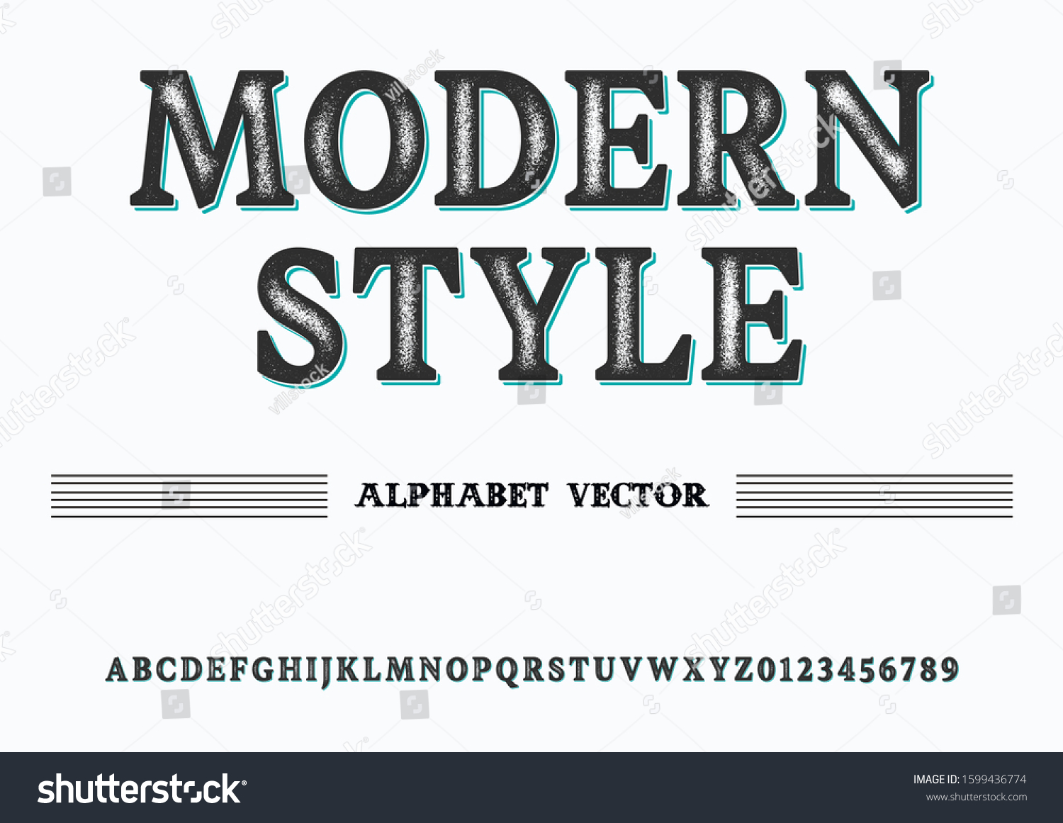 Alphabet Rough Font Abctypographyvectorshadow Effectvintage Hand Stock ...