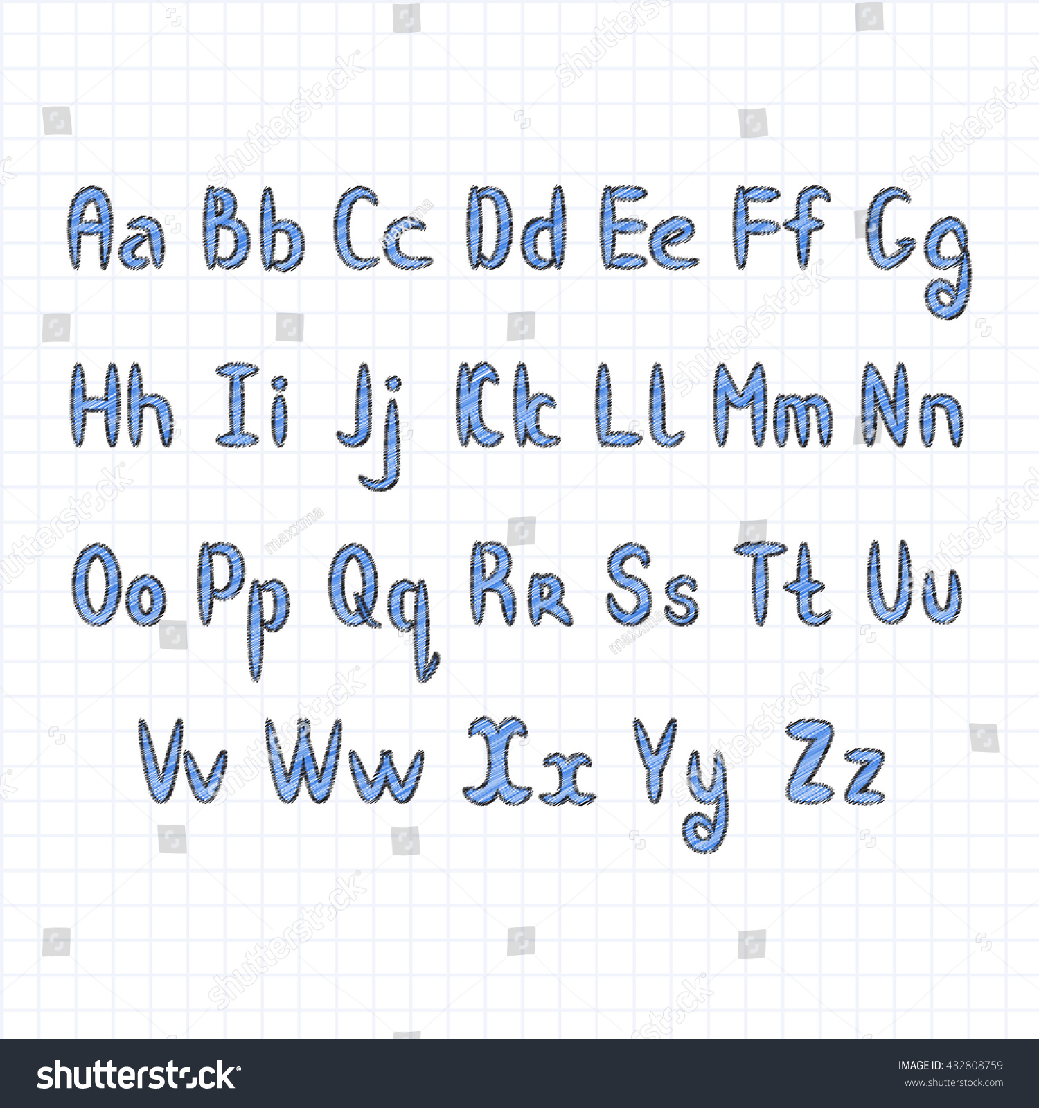 alphabet-set-letters-vector-abc-sheet-stock-vector-royalty-free-432808759