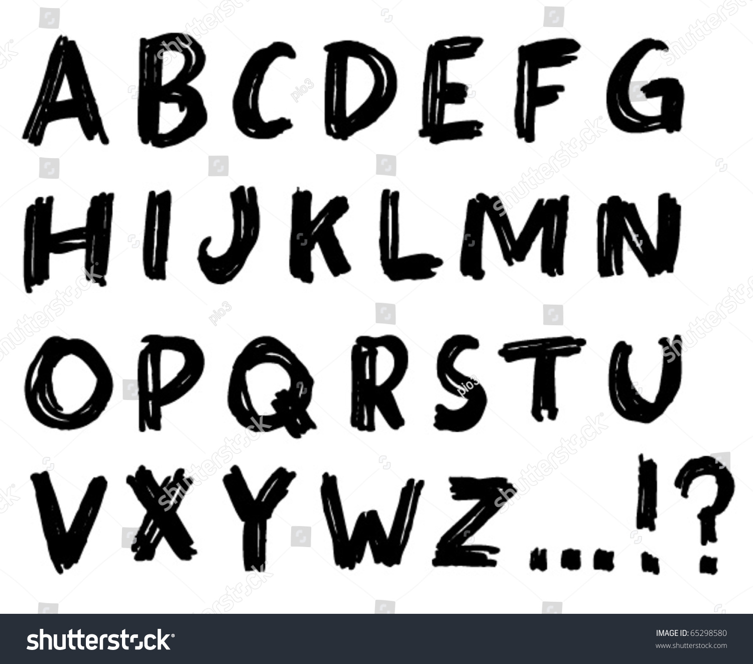 Alphabet Sketch Vector Stock Vector 65298580 - Shutterstock