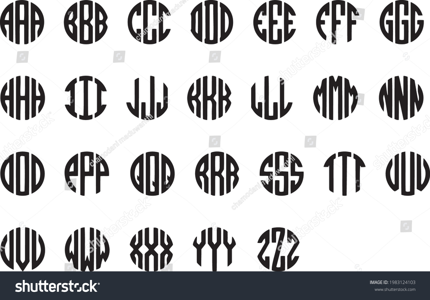SVG of Alphabet Split Monogram, Split Letter Monogram, Alphabet Frame Font. Laser cut template. svg