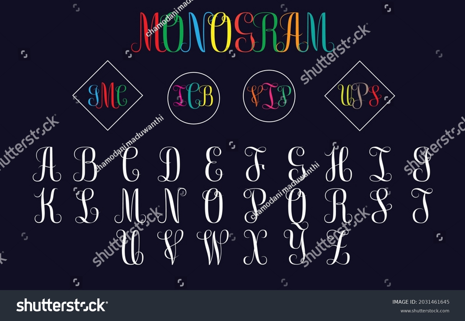SVG of Alphabet Split Monogram, Split Letter Monogram, Alphabet Frame Font. Laser cut template. Initial letters of the monogram svg