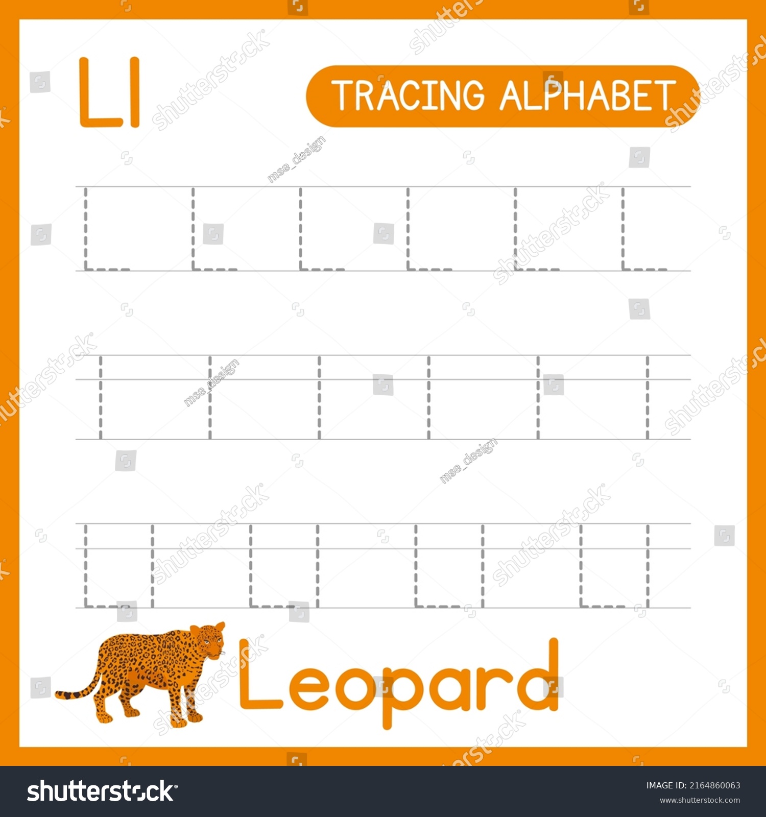 Alphabet Tracing Practice Letter L Learning Stock Vector (Royalty Free ...