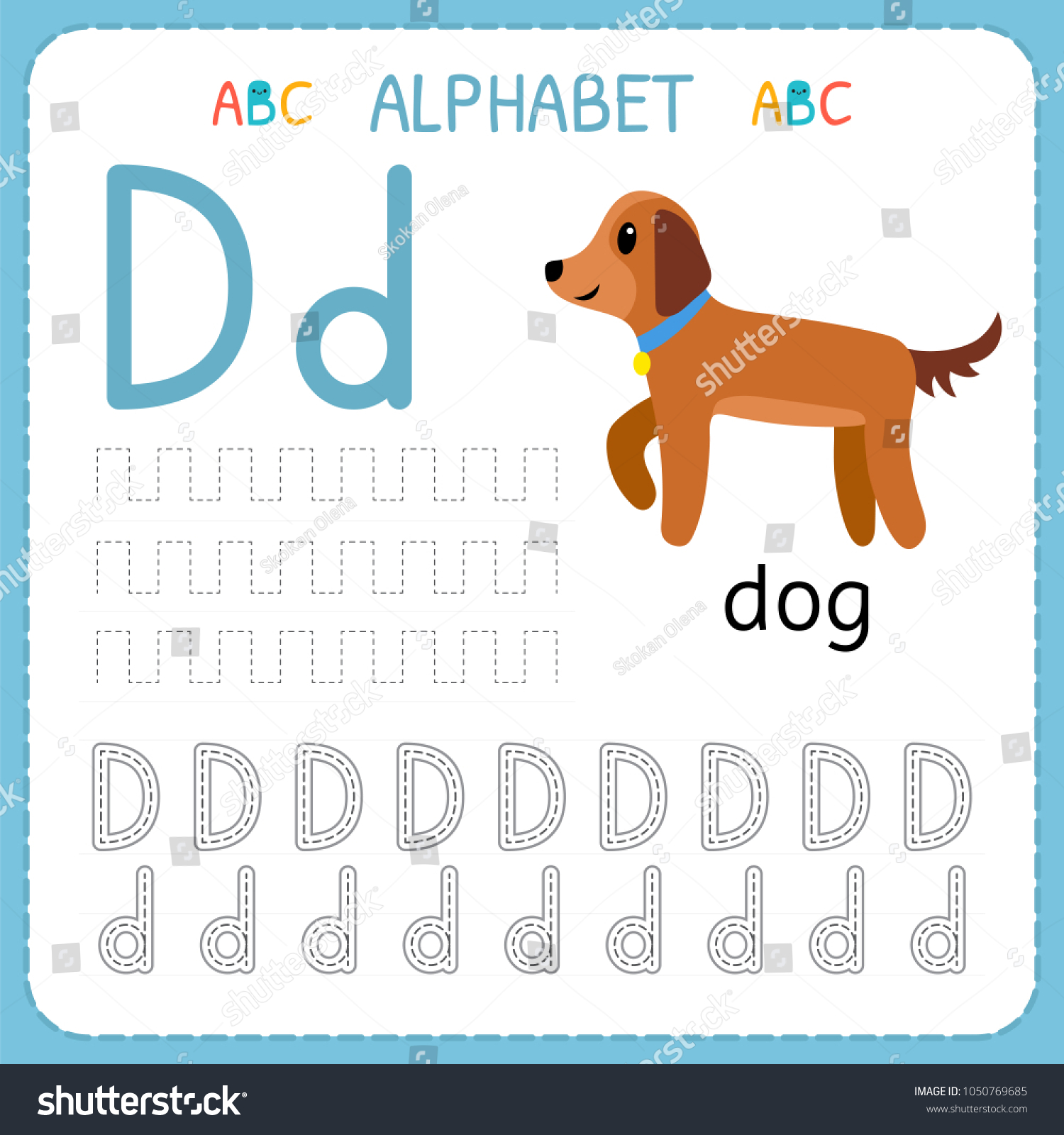 alphabet tracing worksheet preschool kindergarten writing stock vector royalty free 1050769685 shutterstock