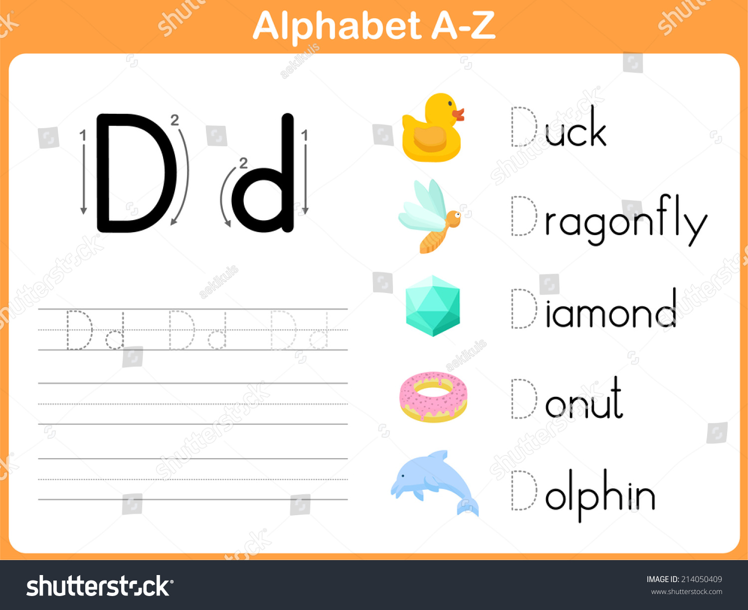 Alphabet Tracing Worksheet Writing Az Stock Vector 214050409  worksheets for teachers, printable worksheets, multiplication, free worksheets, and math worksheets Tracing Letters A Z Worksheet 1222 x 1500