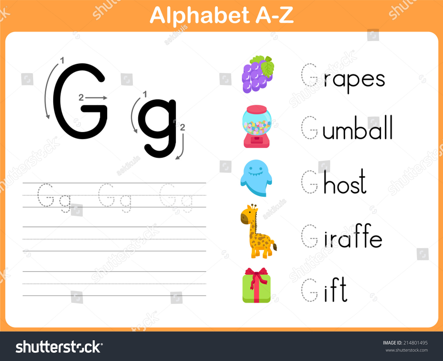 Alphabet Tracing Worksheet Writing Az Stock Vector 214801495  worksheets for teachers, printable worksheets, multiplication, free worksheets, and math worksheets Tracing Letters A Z Worksheet 1222 x 1500