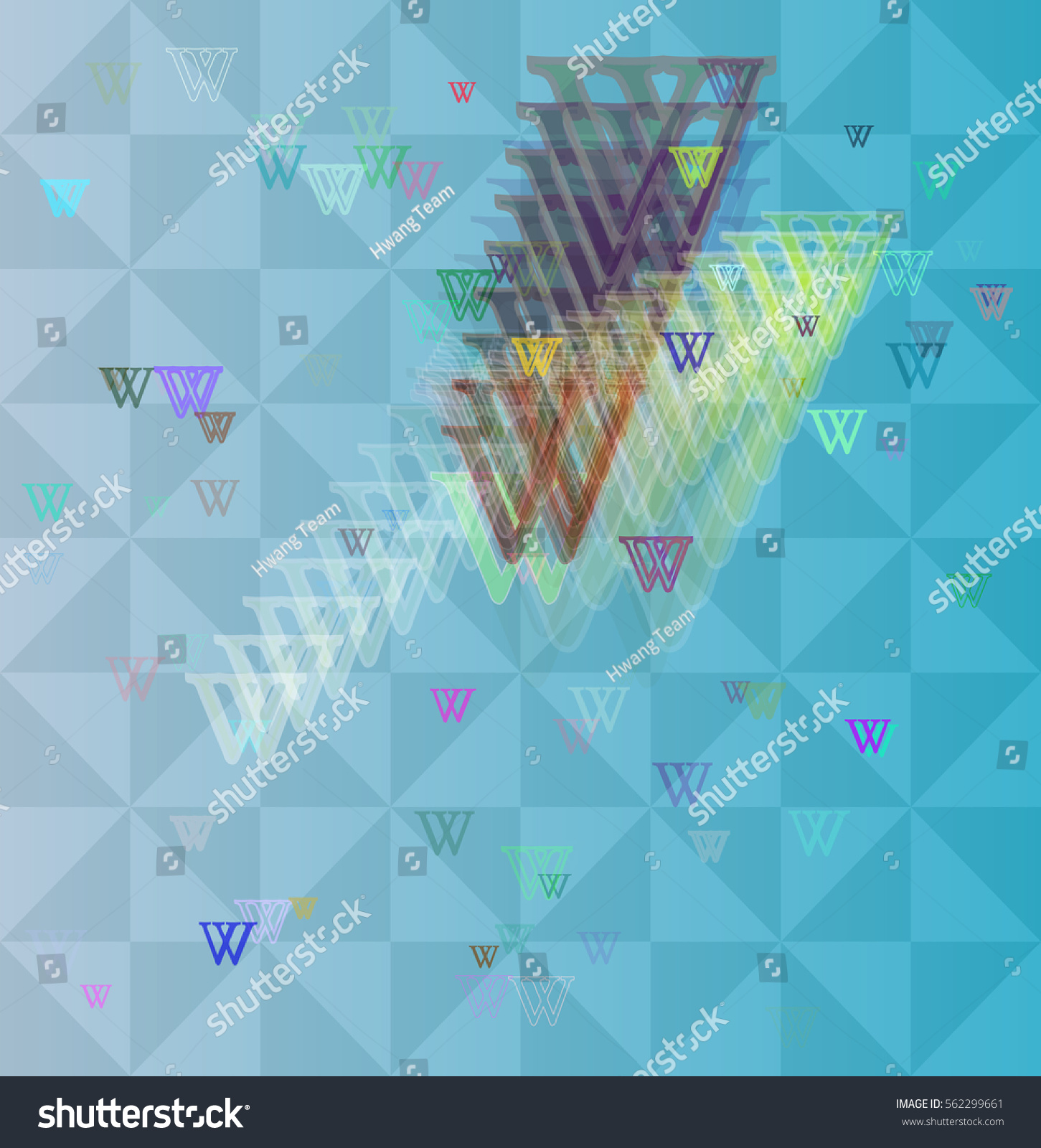 Alphabet W Template Texture: vector de stock (libre de regalías ...