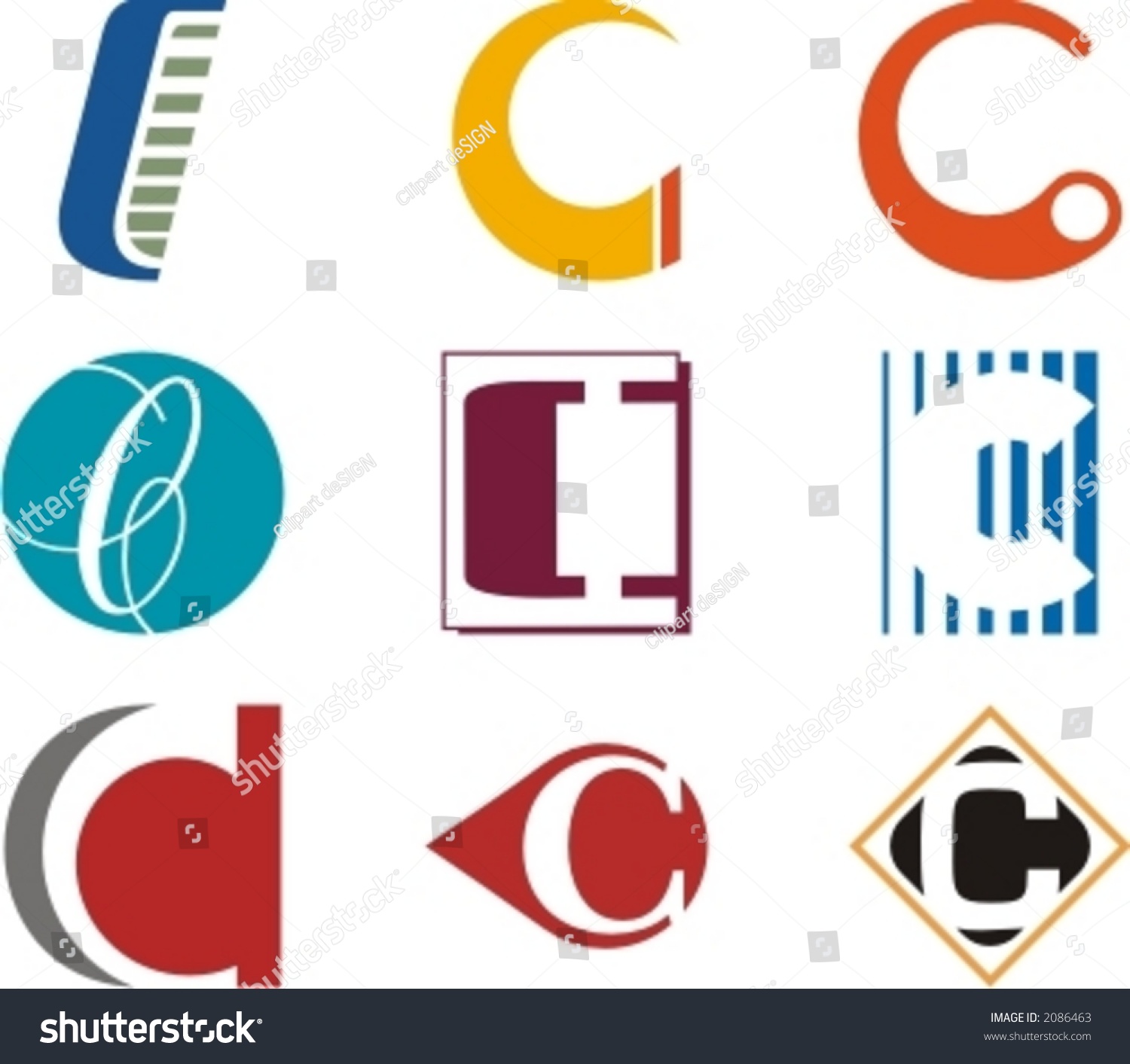 Alphabetical Logo Design Concepts Letter C Stock Vector 2086463 ...