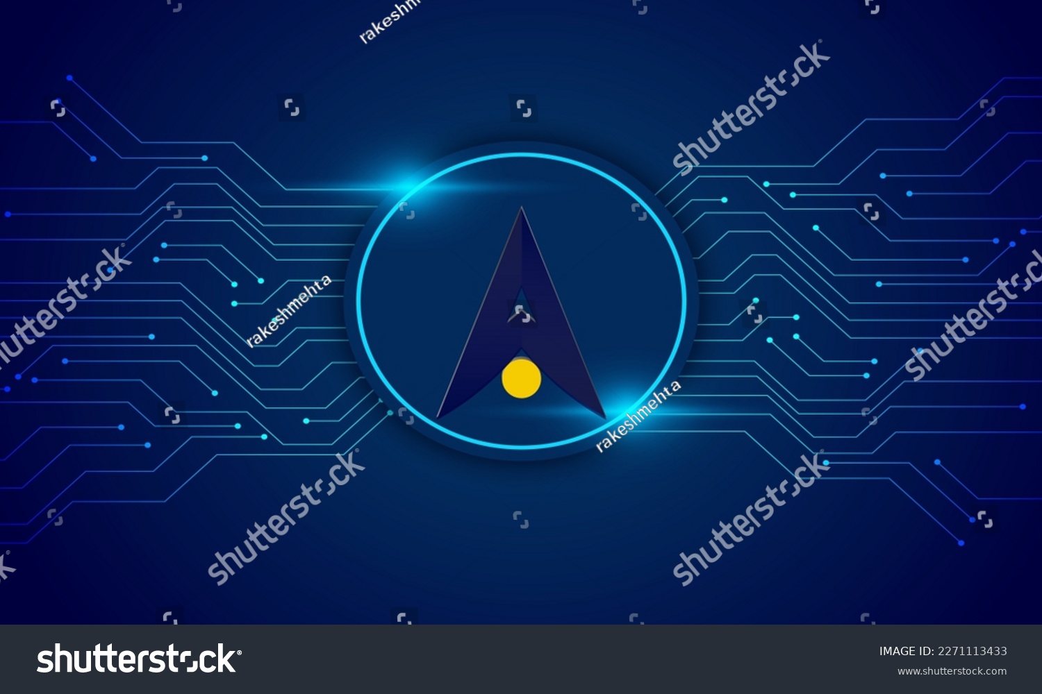 SVG of AlphaVenture Dao token  logo with crypto currency themed circle background design. AlphaVenture Dao currency vector illustration blockchain technology concept  svg