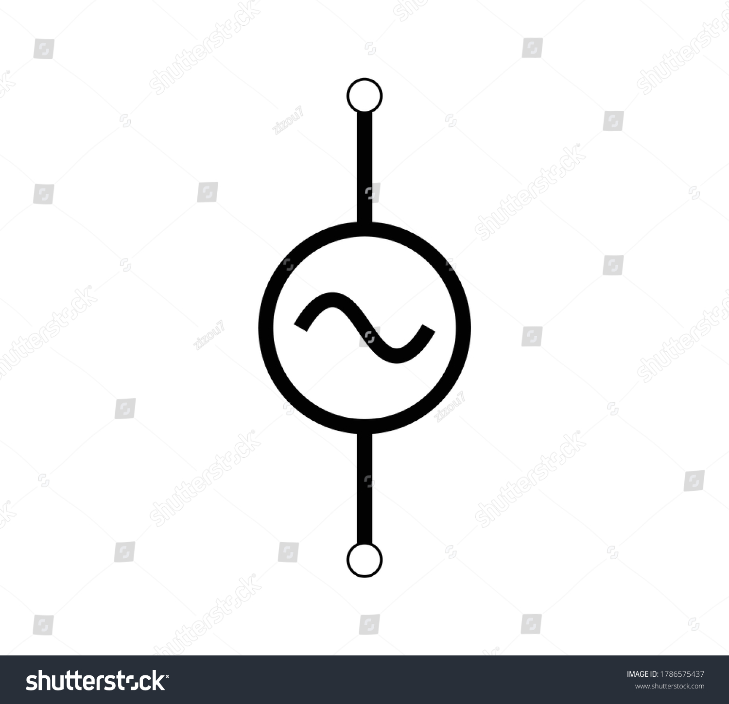 Alternating Current Symbol Ac Voltage Source Stock Vector (Royalty Free