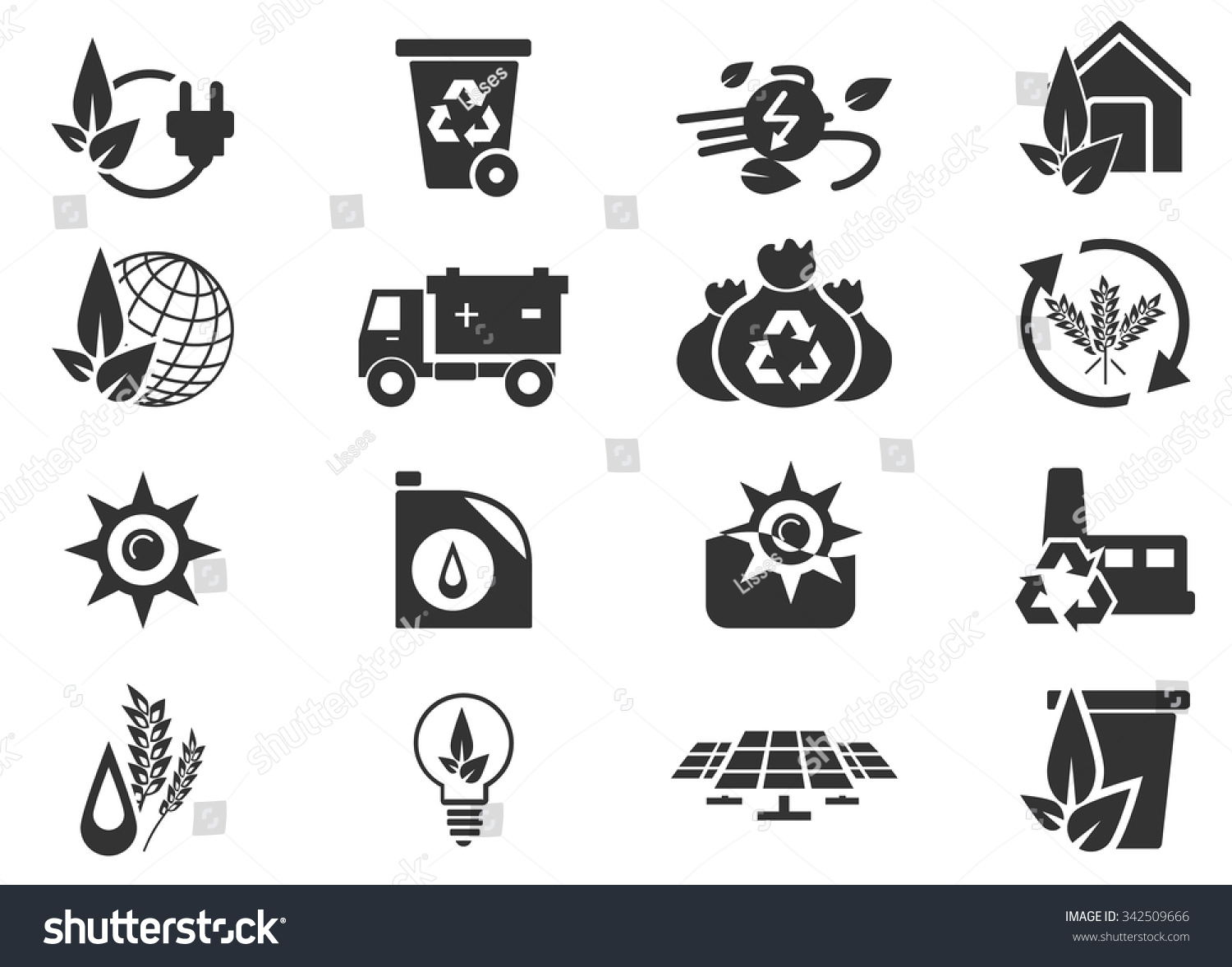 Alternative Energy Symbol Web Icons Stock Vektorgrafik Lizenzfrei