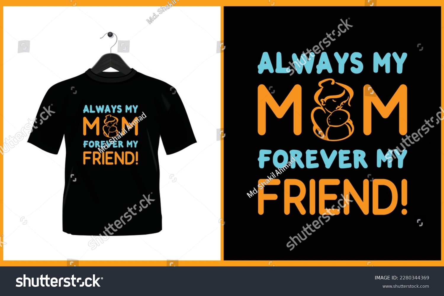 SVG of Always my mom forever my best friend - Typography t shirt design svg