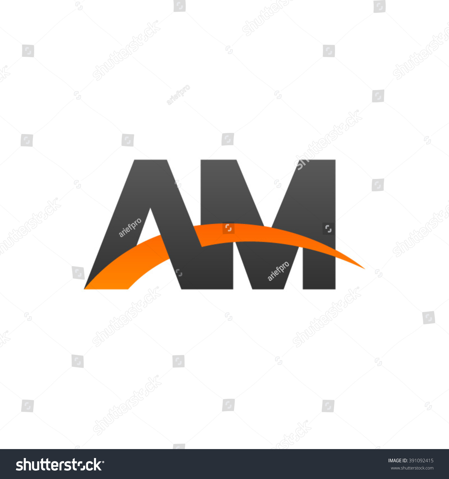 Initial Overlapping Swoosh Letter Logo Black Stock Vector 391092415 ...