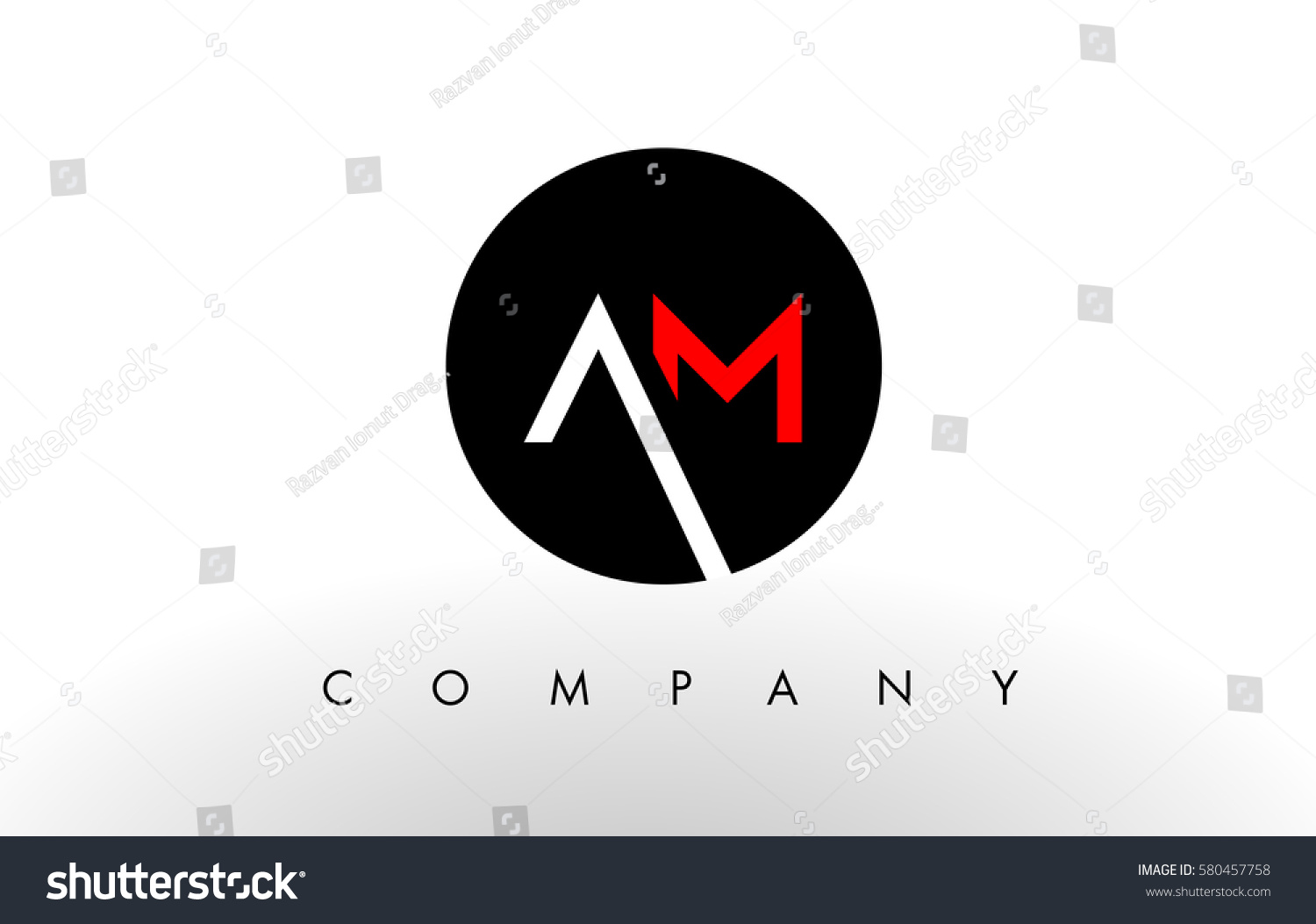 Logo Letter Design Vector Red Black Stock Vector (Royalty Free