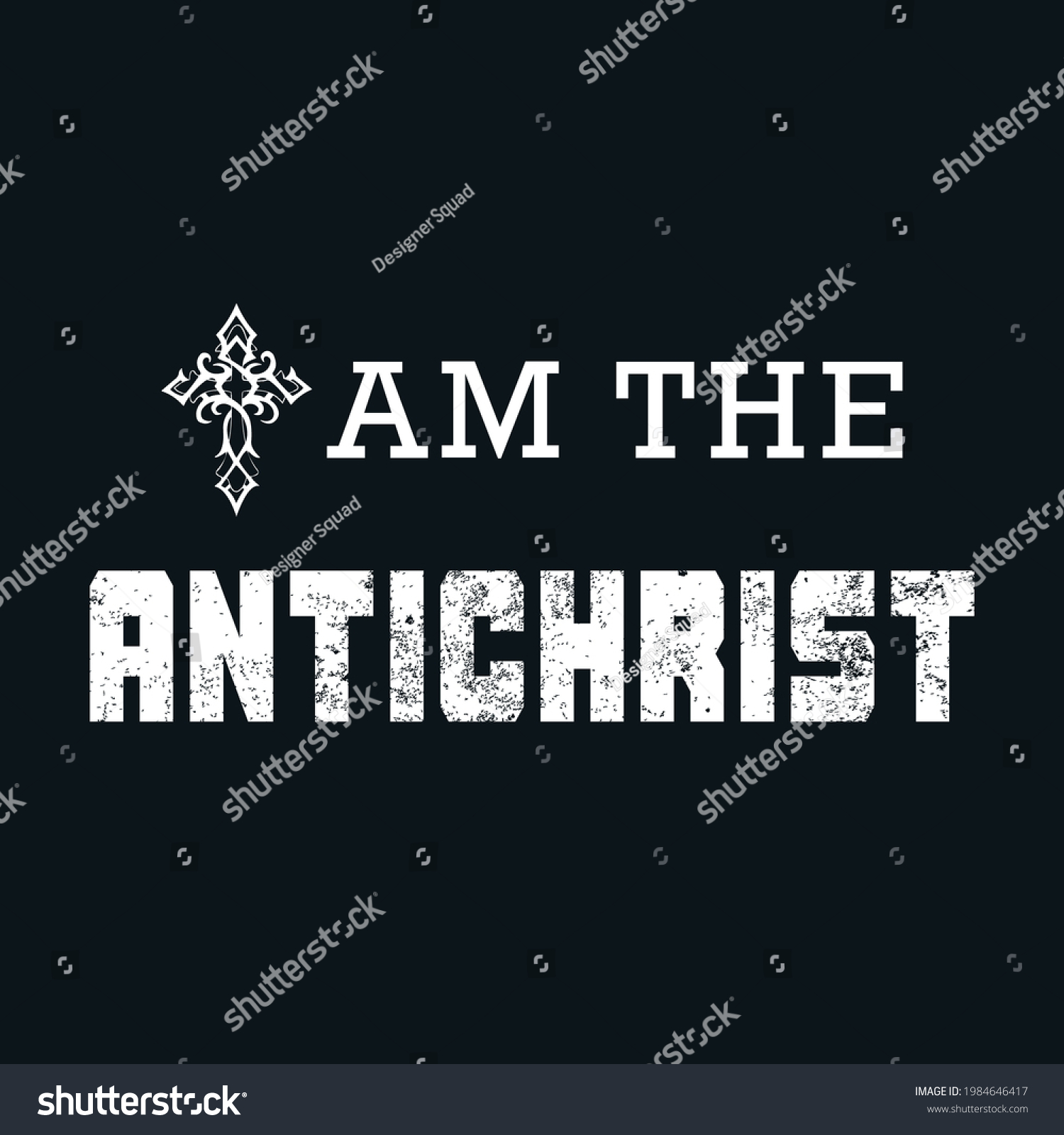 Antichrist Text Tshirt Design Stock Vector Royalty Free 1984646417