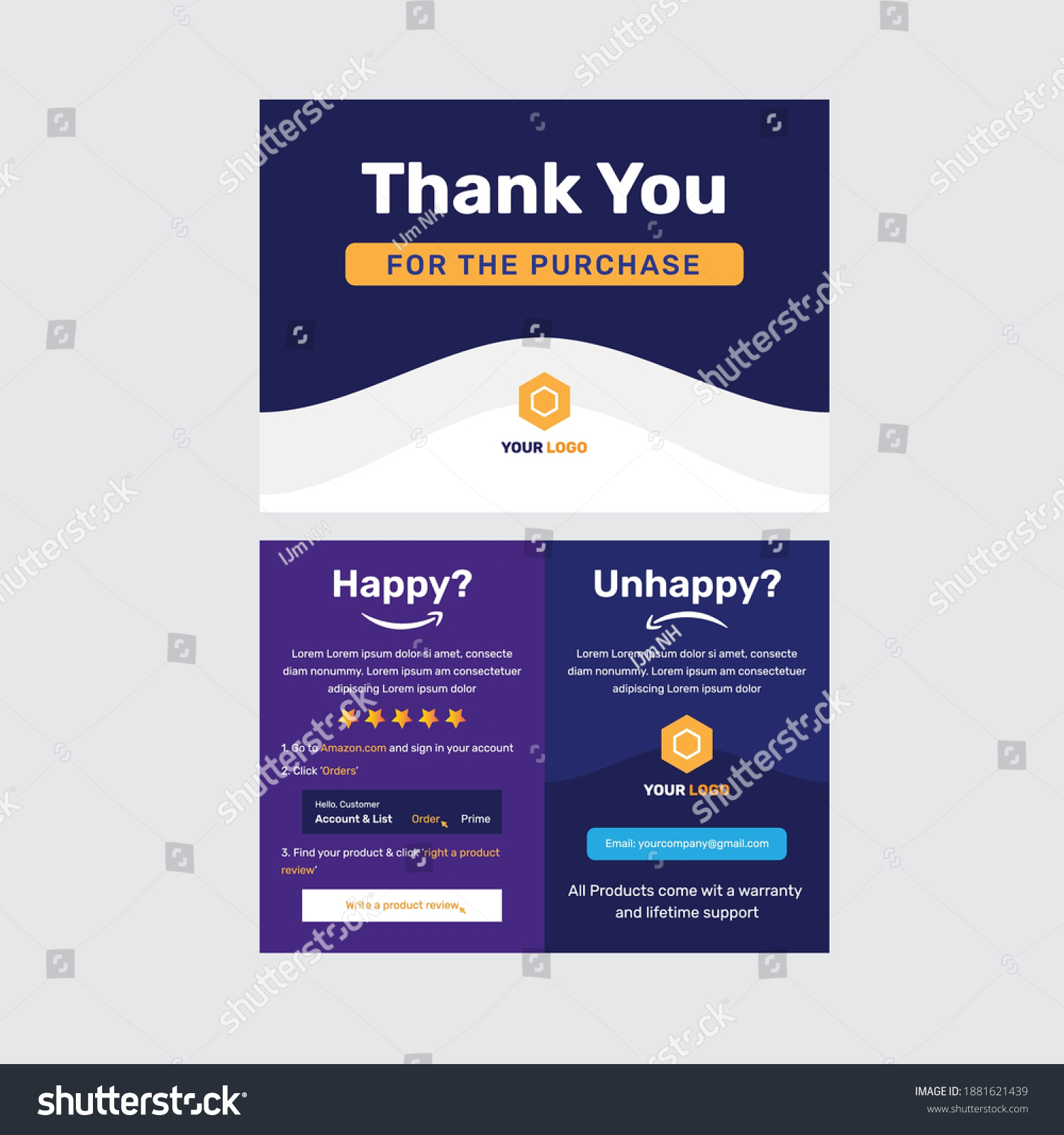 Amazon Thank You Card Vector File Stock Vector Royalty Free