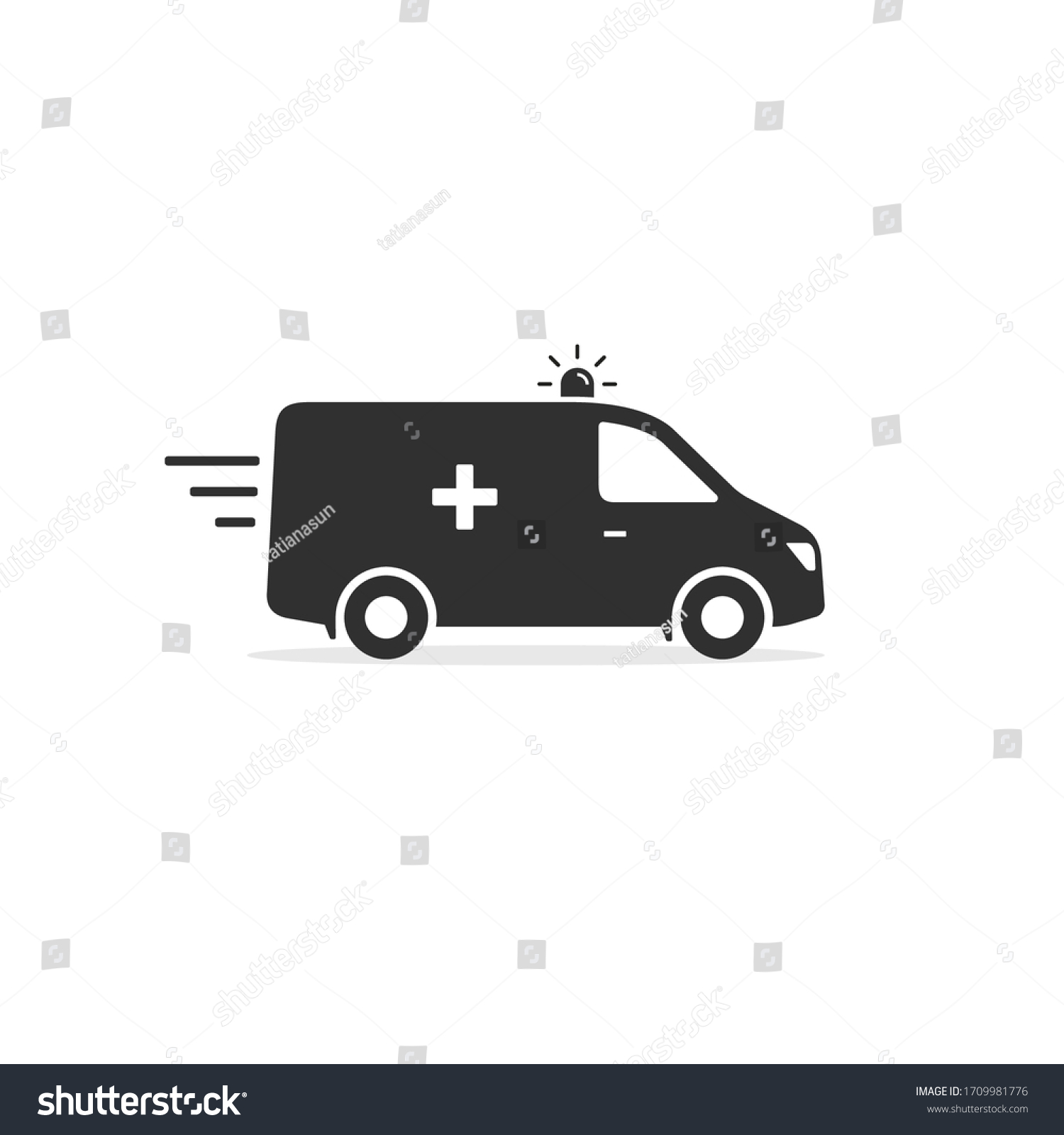 Ambulance Car Icon Vector Isolated Simple Stock Vector (Royalty Free ...